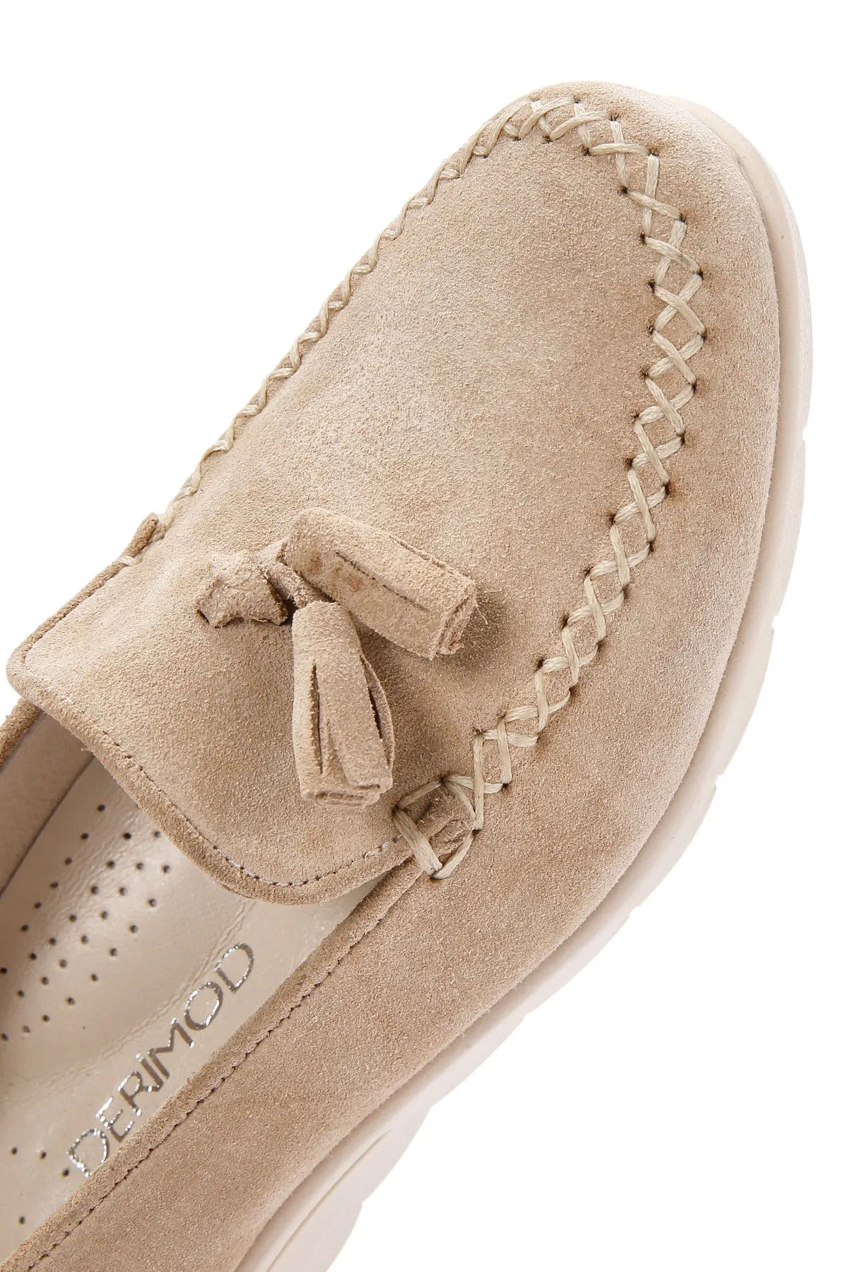Kadın Bej Deri Comfort Loafer