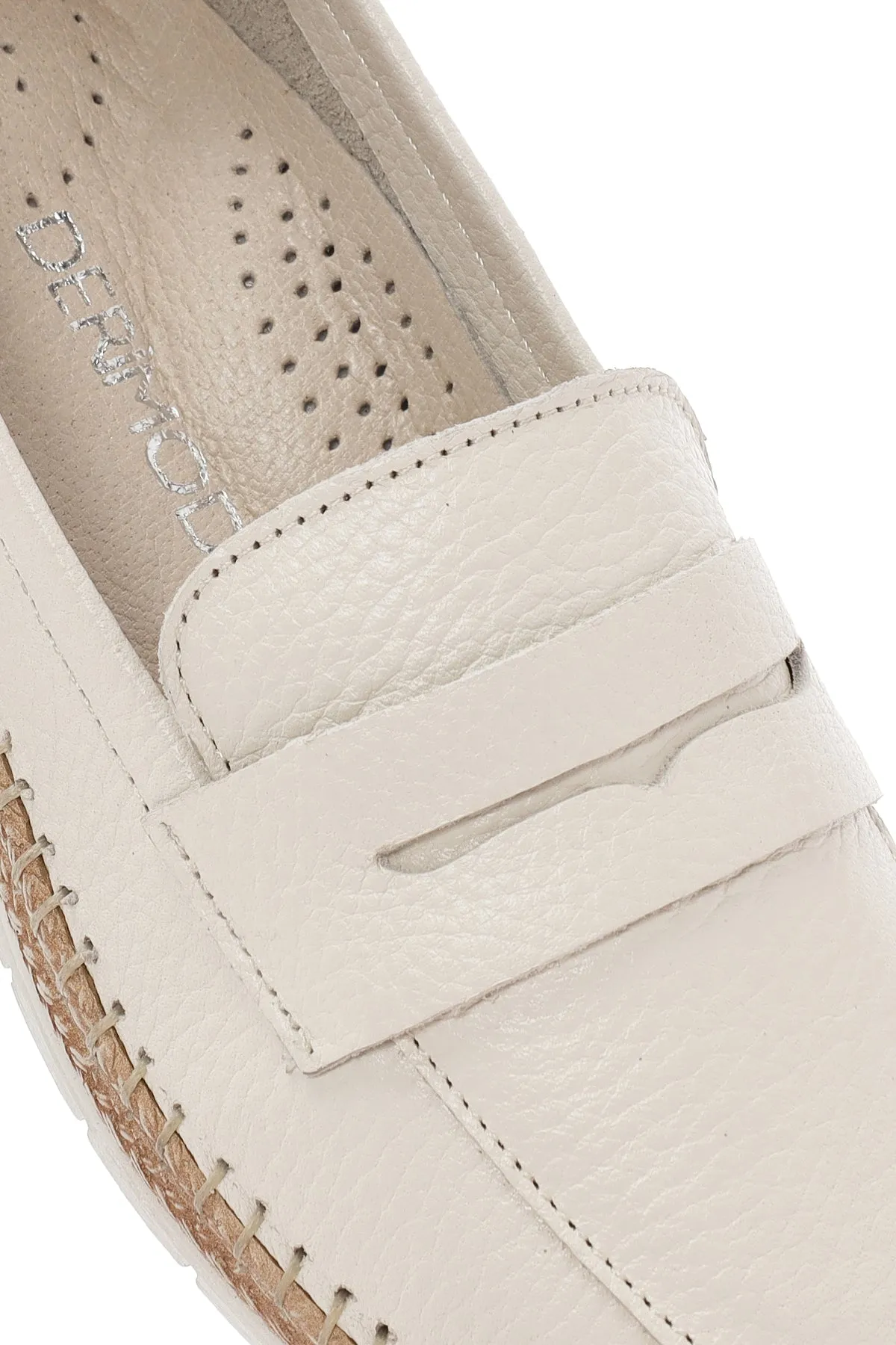 Kadın Bej Deri Comfort Loafer