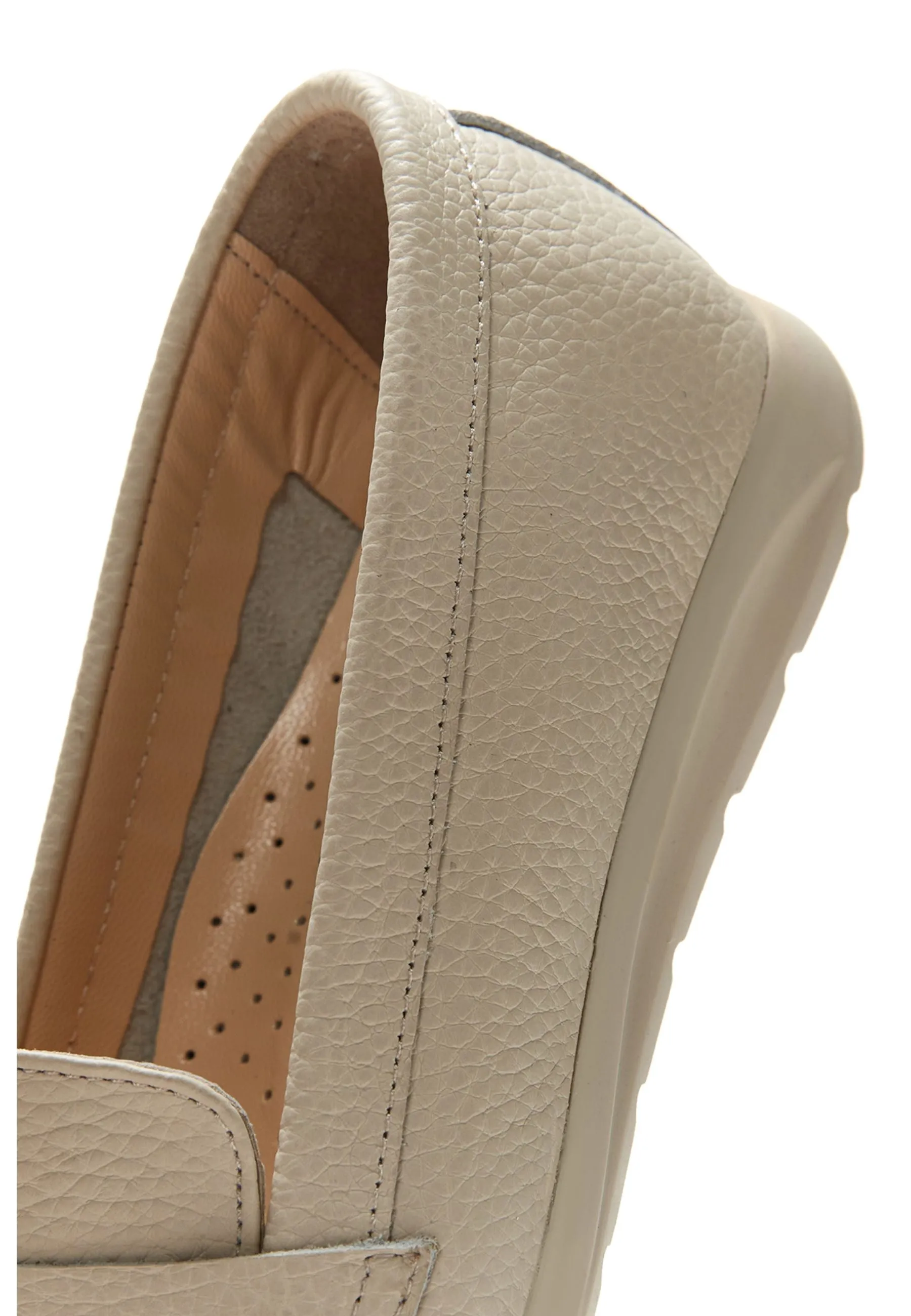 Kadın Bej Deri Comfort Loafer
