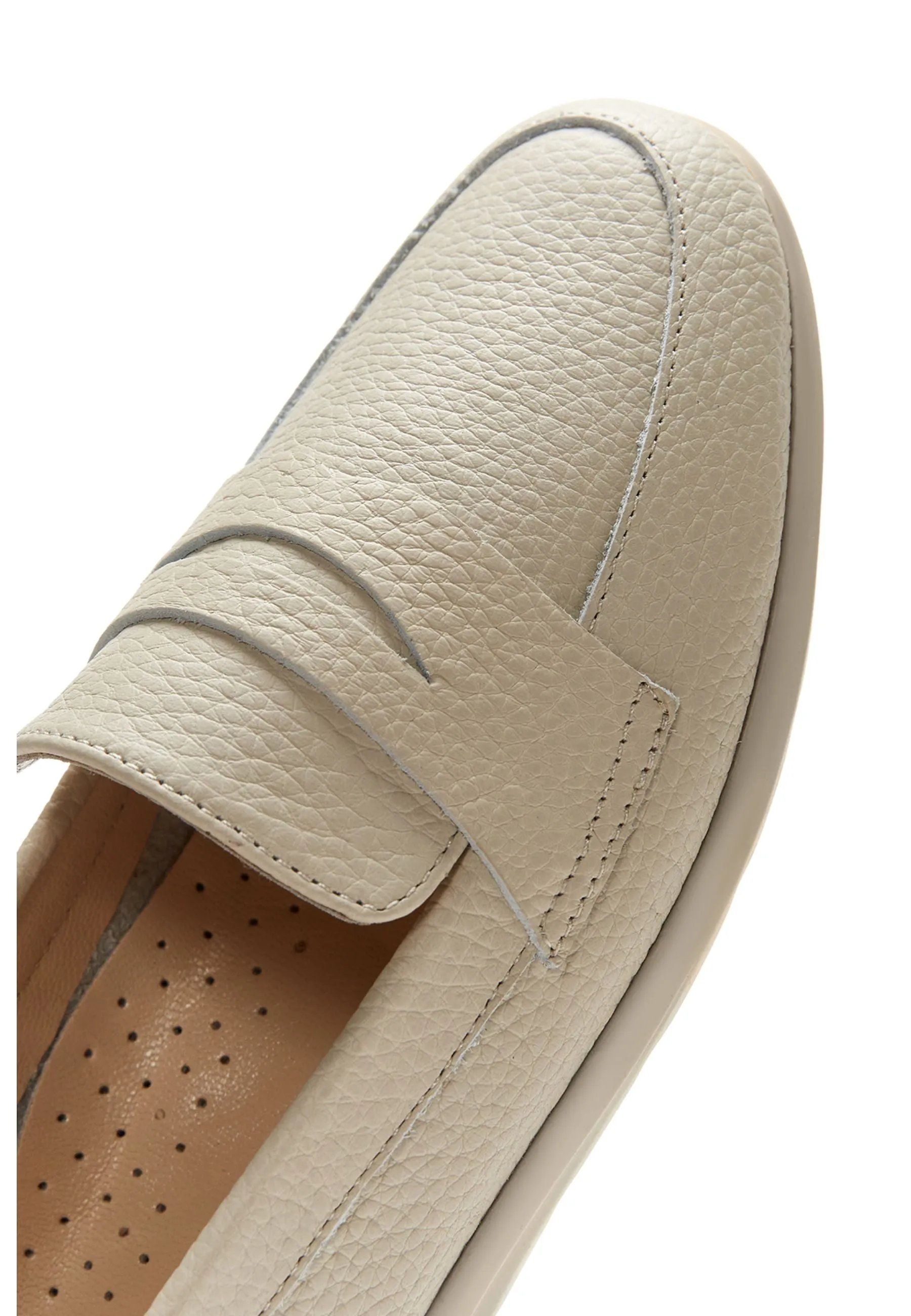 Kadın Bej Deri Comfort Loafer