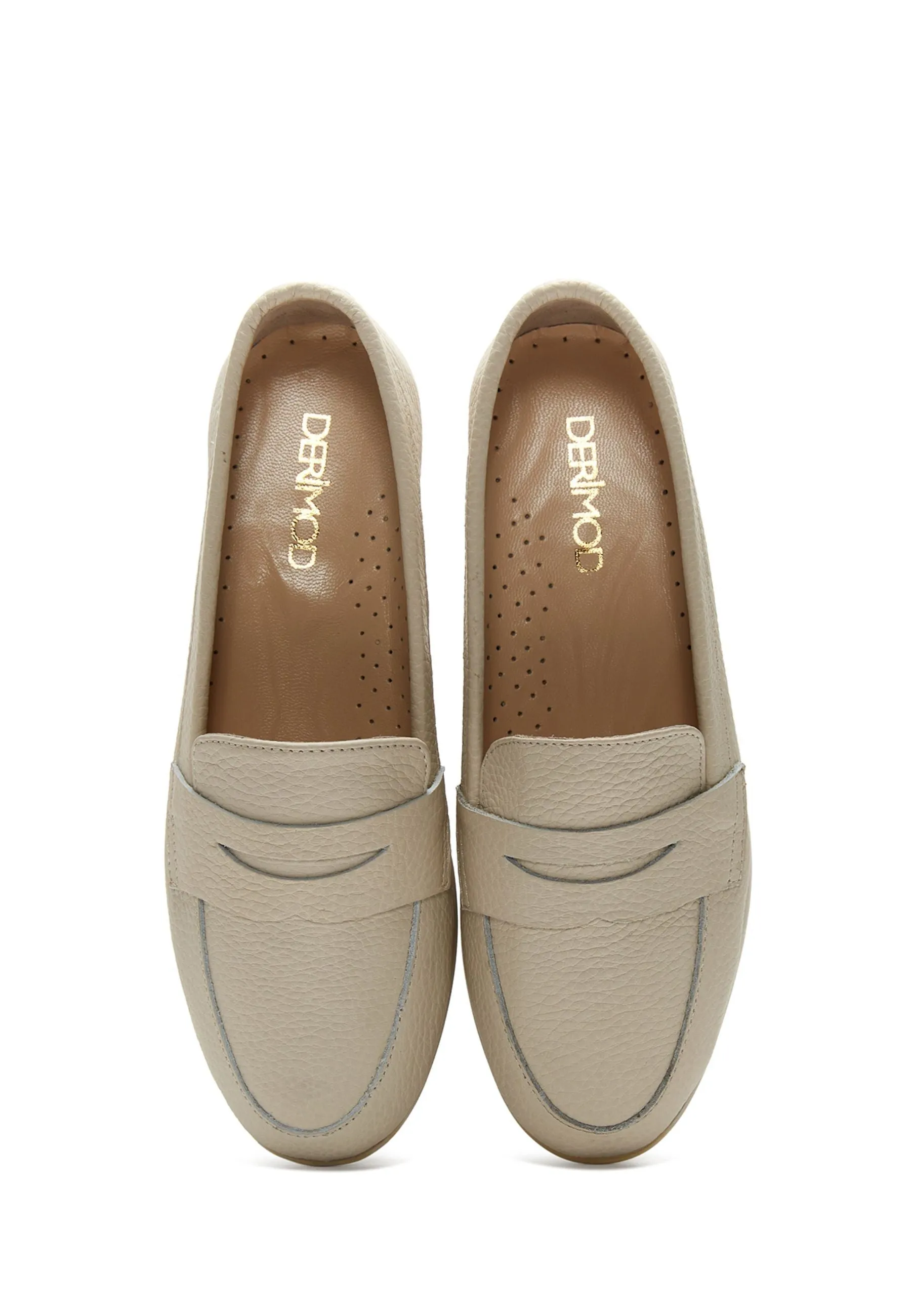 Kadın Bej Deri Comfort Loafer