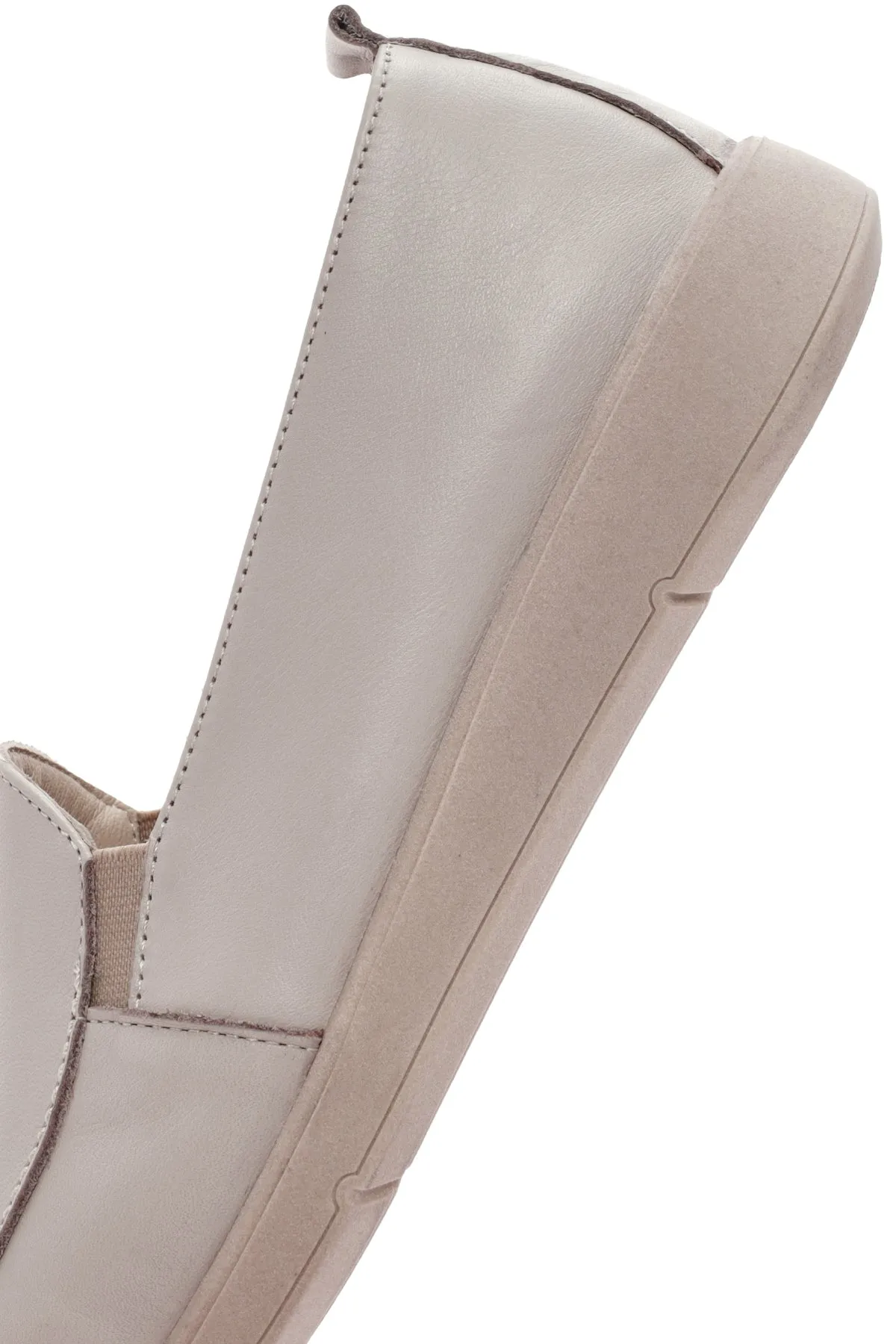 Kadın Krem Deri Comfort Loafer