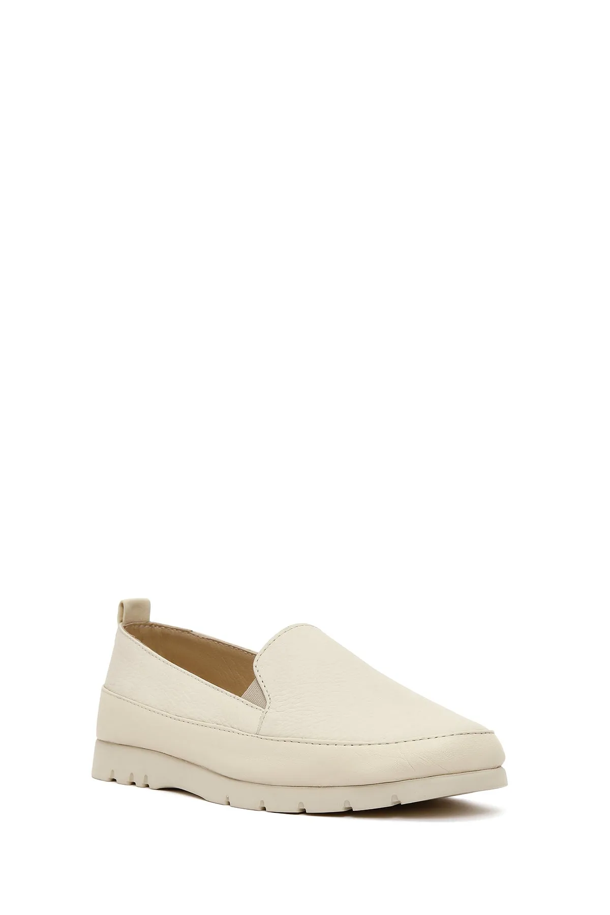 Kadın Krem Deri Comfort Loafer
