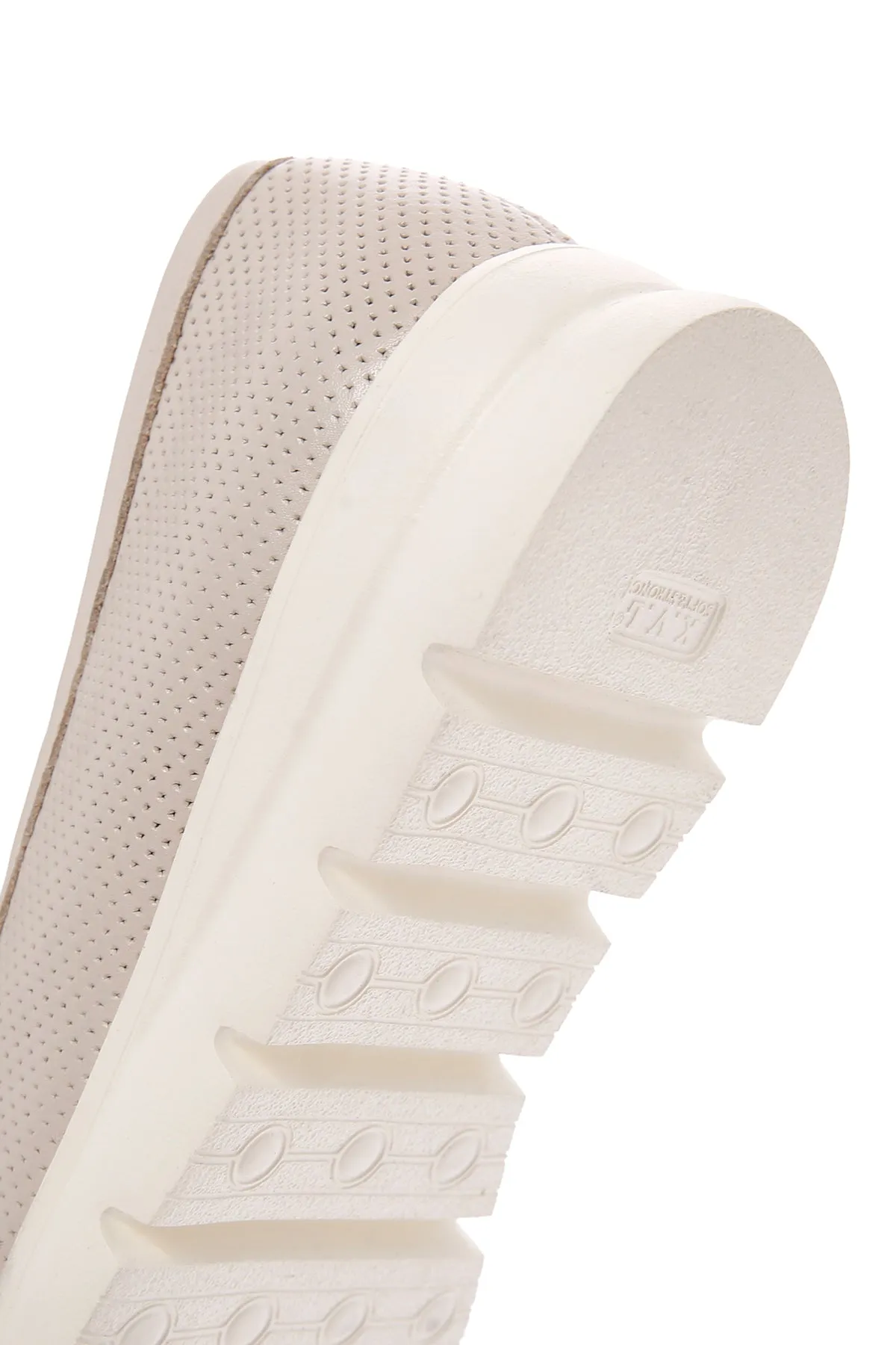 Kadın Krem Deri Comfort Loafer