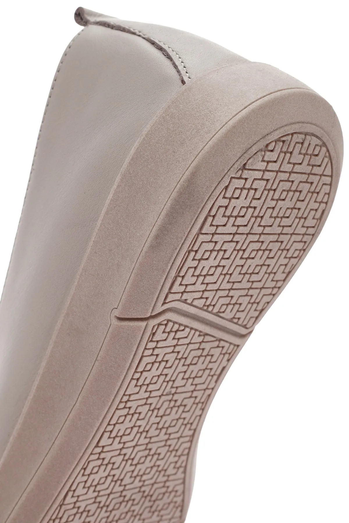 Kadın Krem Deri Comfort Loafer