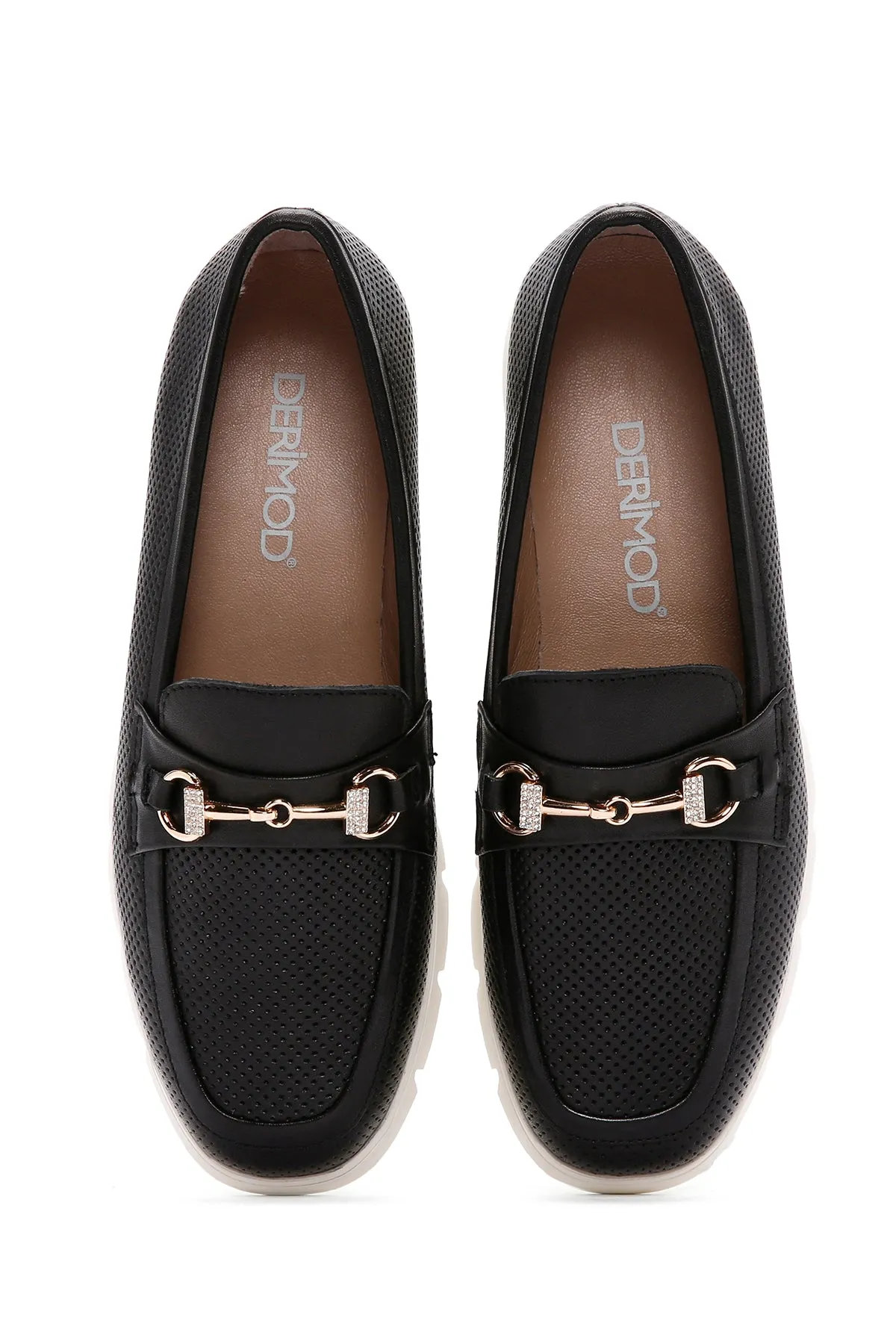 Kadın Siyah Deri Comfort Loafer
