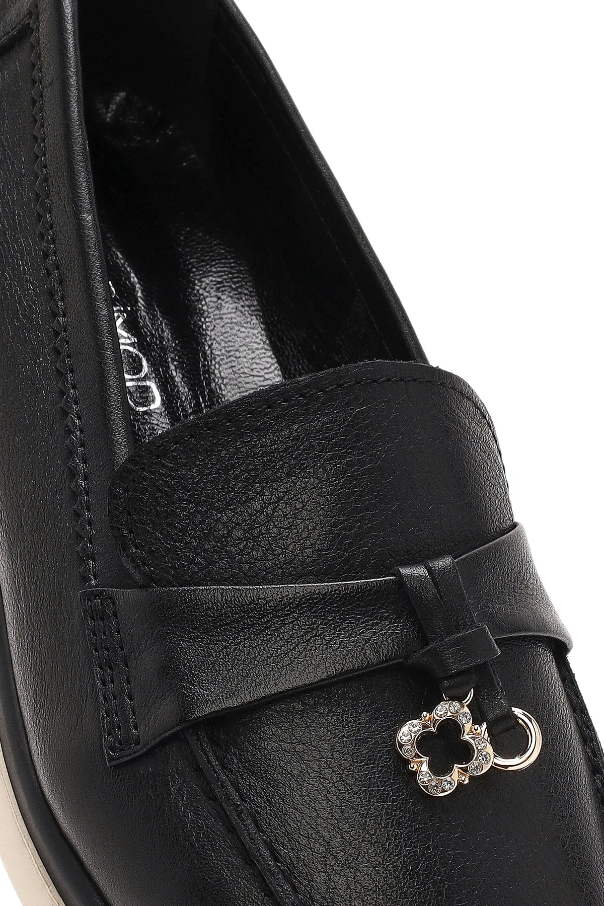 Kadın Siyah Deri Comfort Loafer