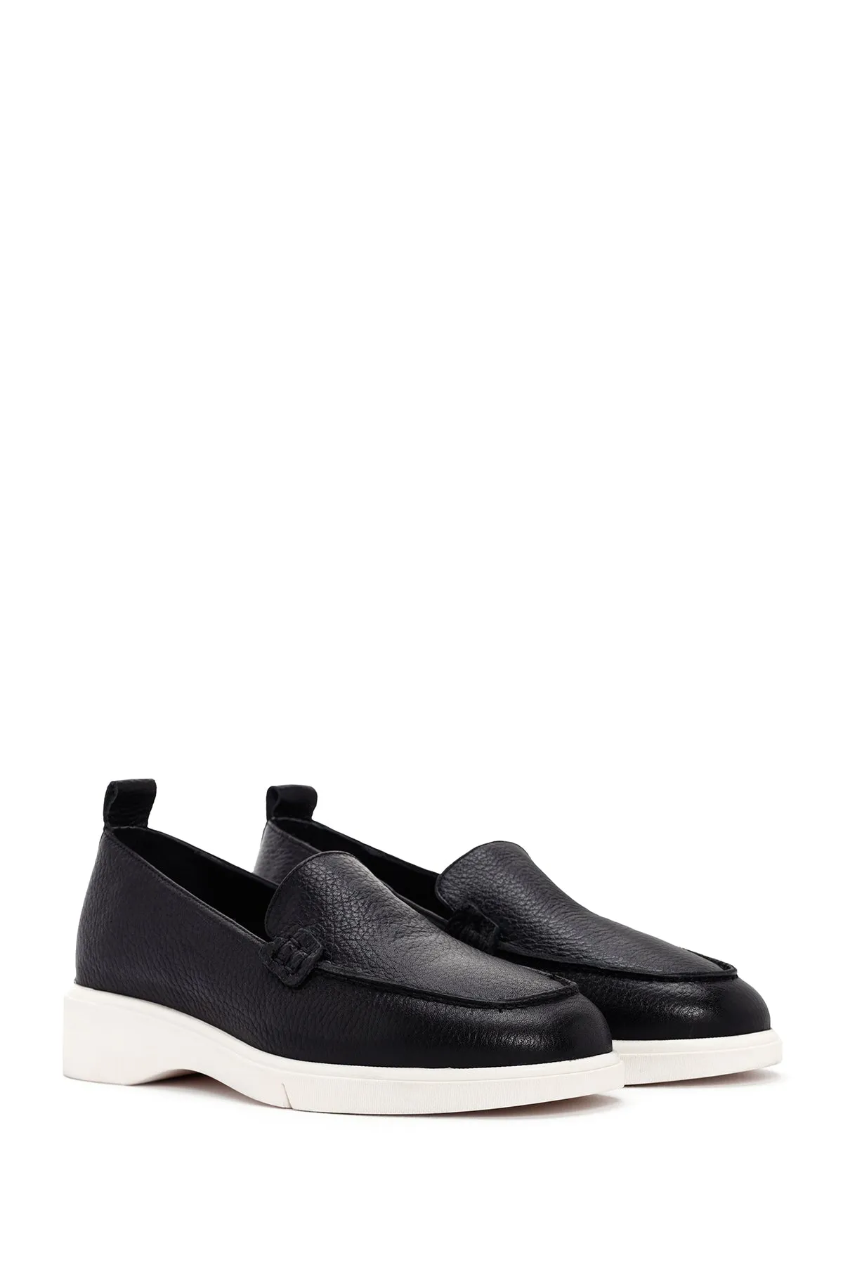 Kadın Siyah Deri Comfort Loafer