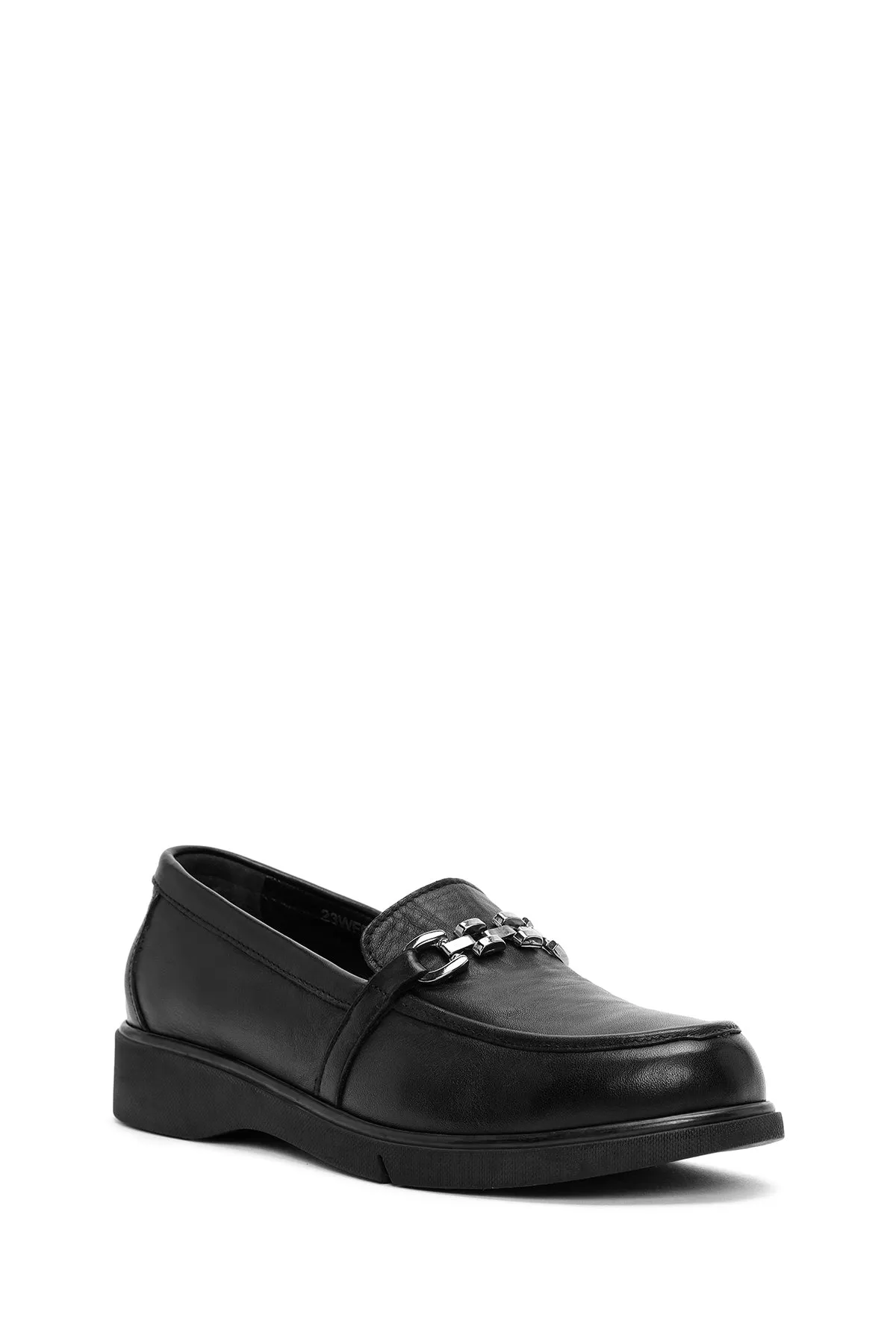 Kadın Siyah Deri Comfort Loafer