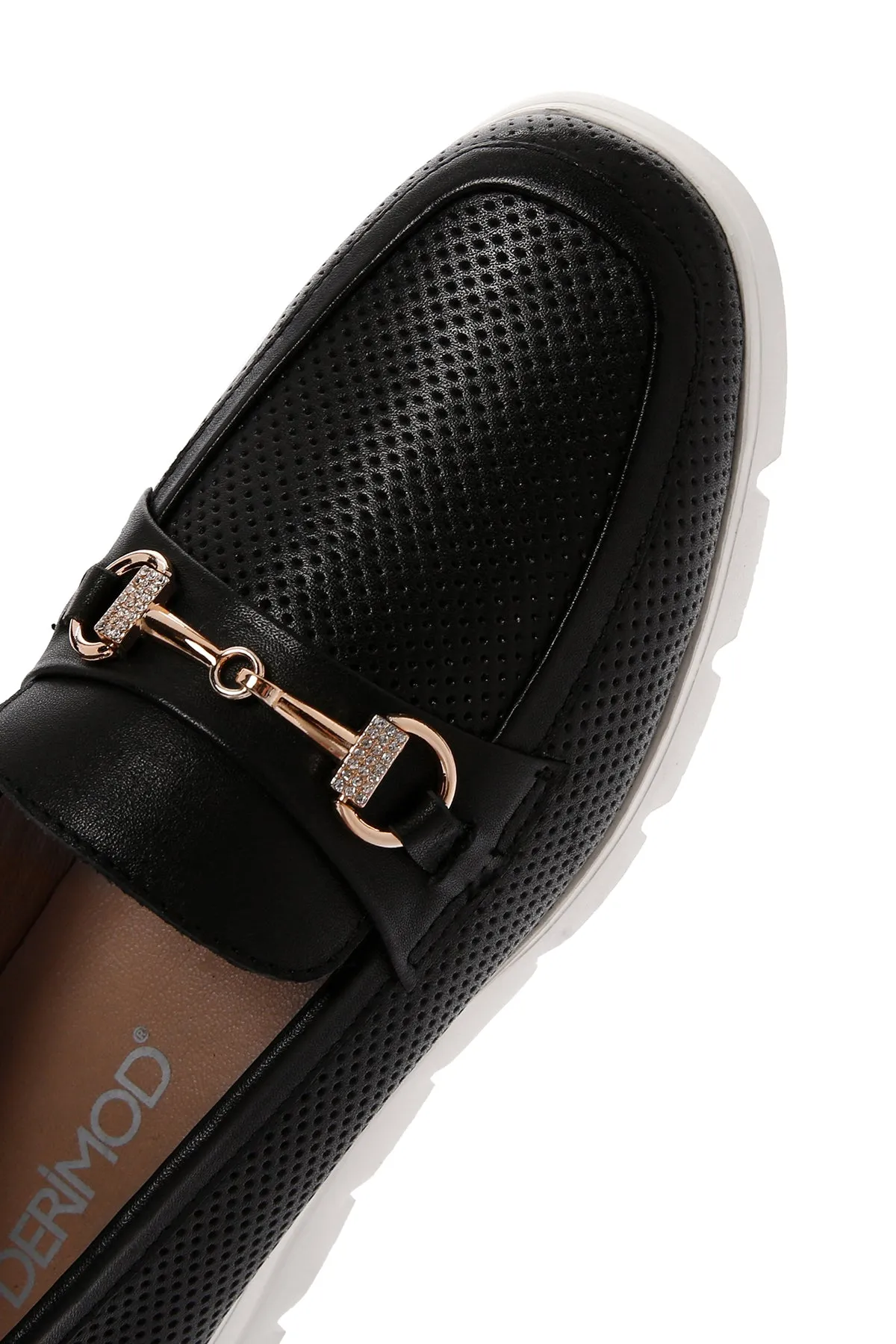 Kadın Siyah Deri Comfort Loafer