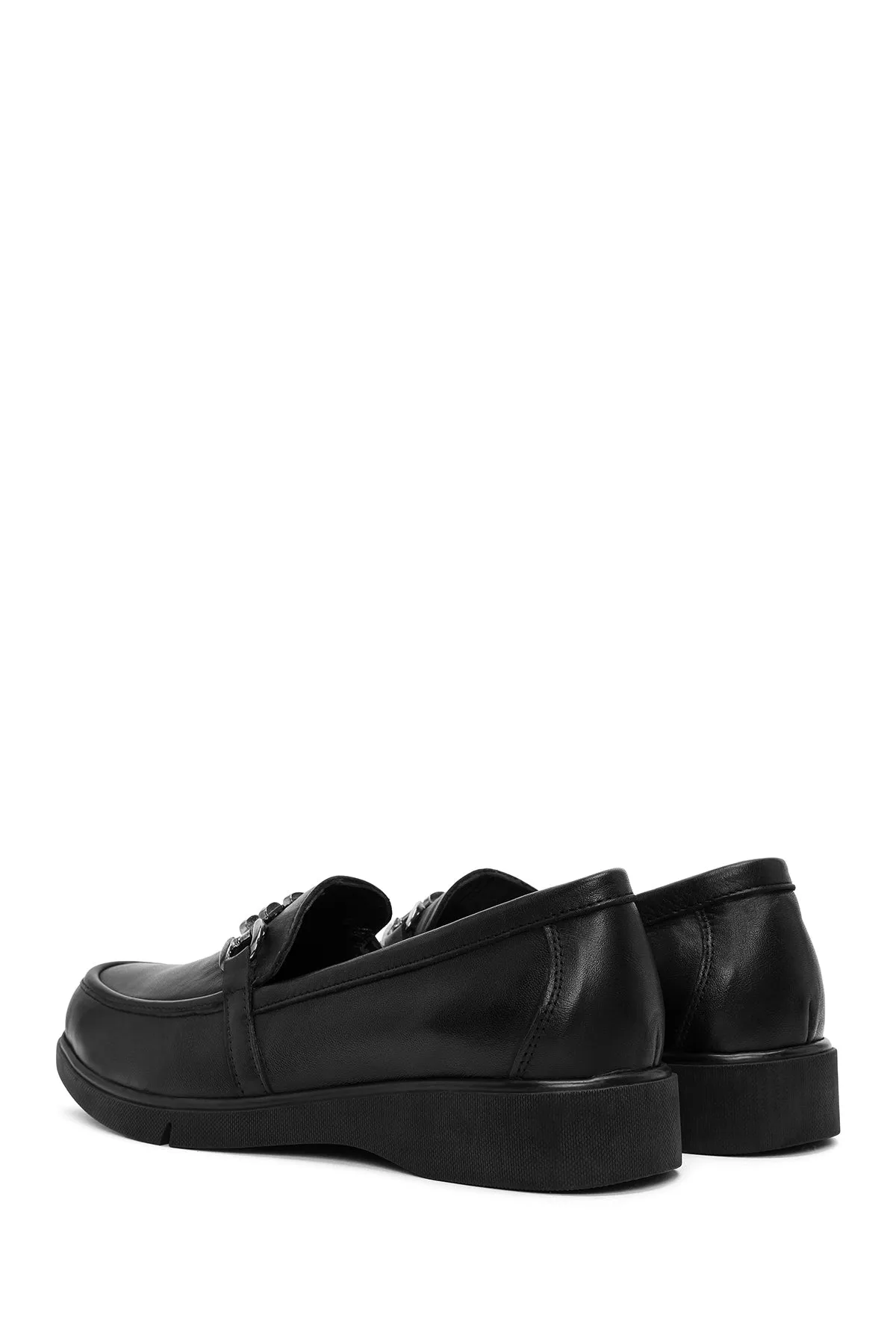 Kadın Siyah Deri Comfort Loafer