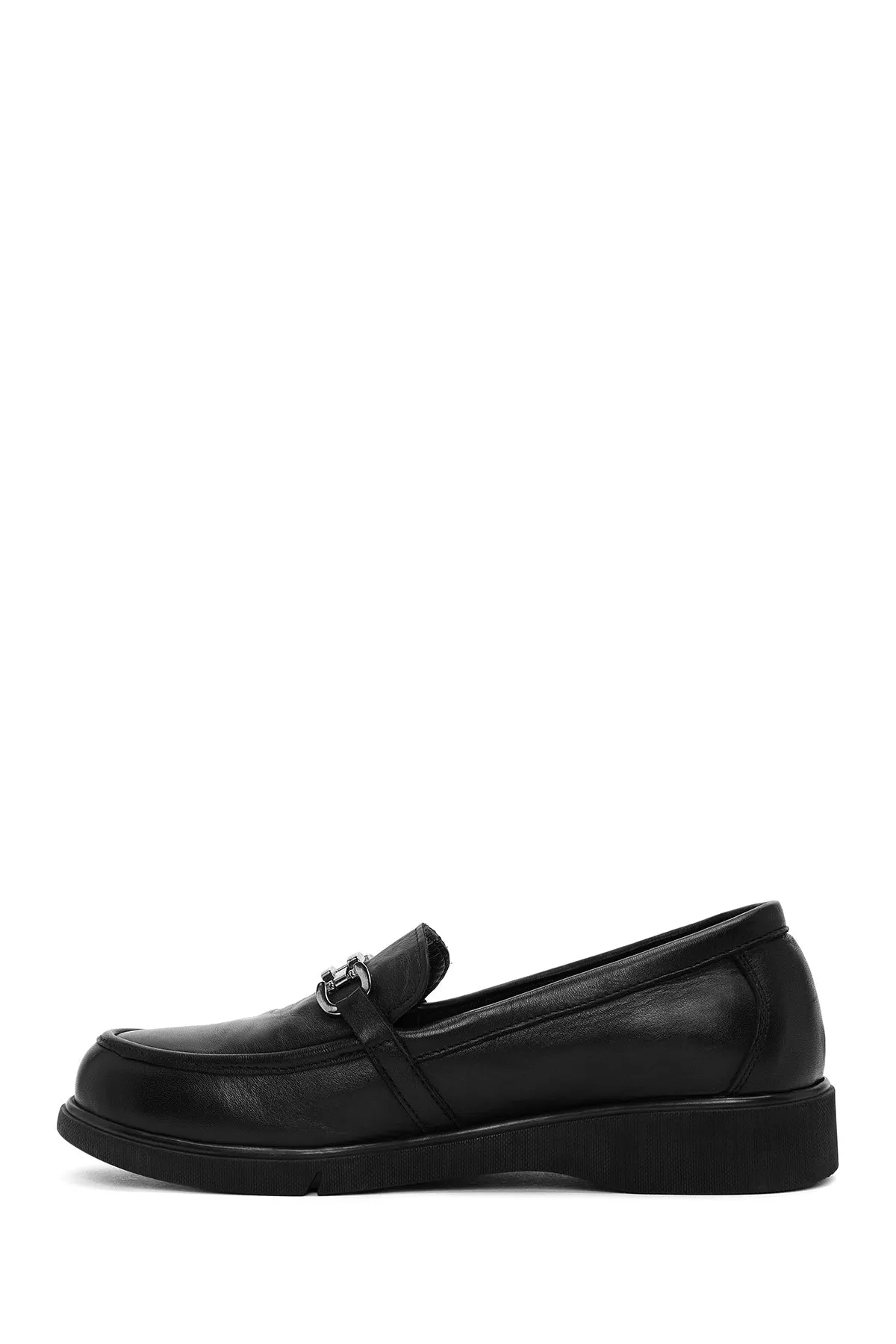 Kadın Siyah Deri Comfort Loafer