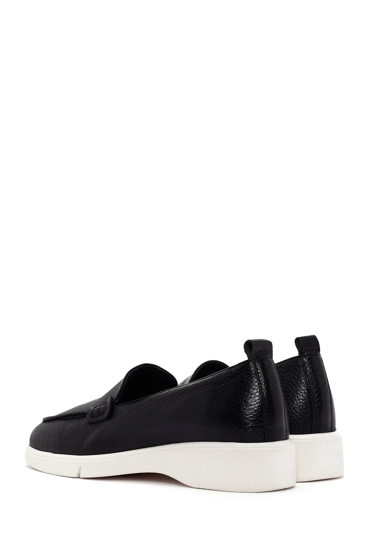 Kadın Siyah Deri Comfort Loafer