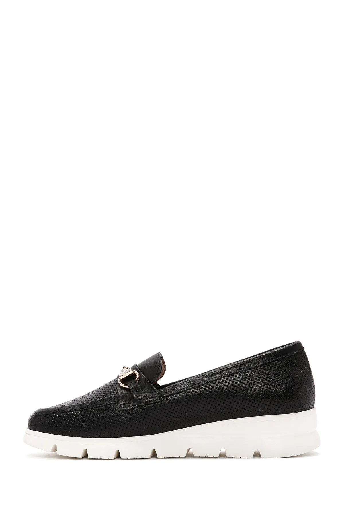 Kadın Siyah Deri Comfort Loafer