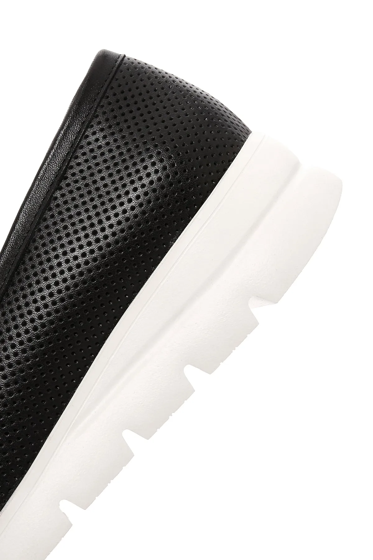 Kadın Siyah Deri Comfort Loafer
