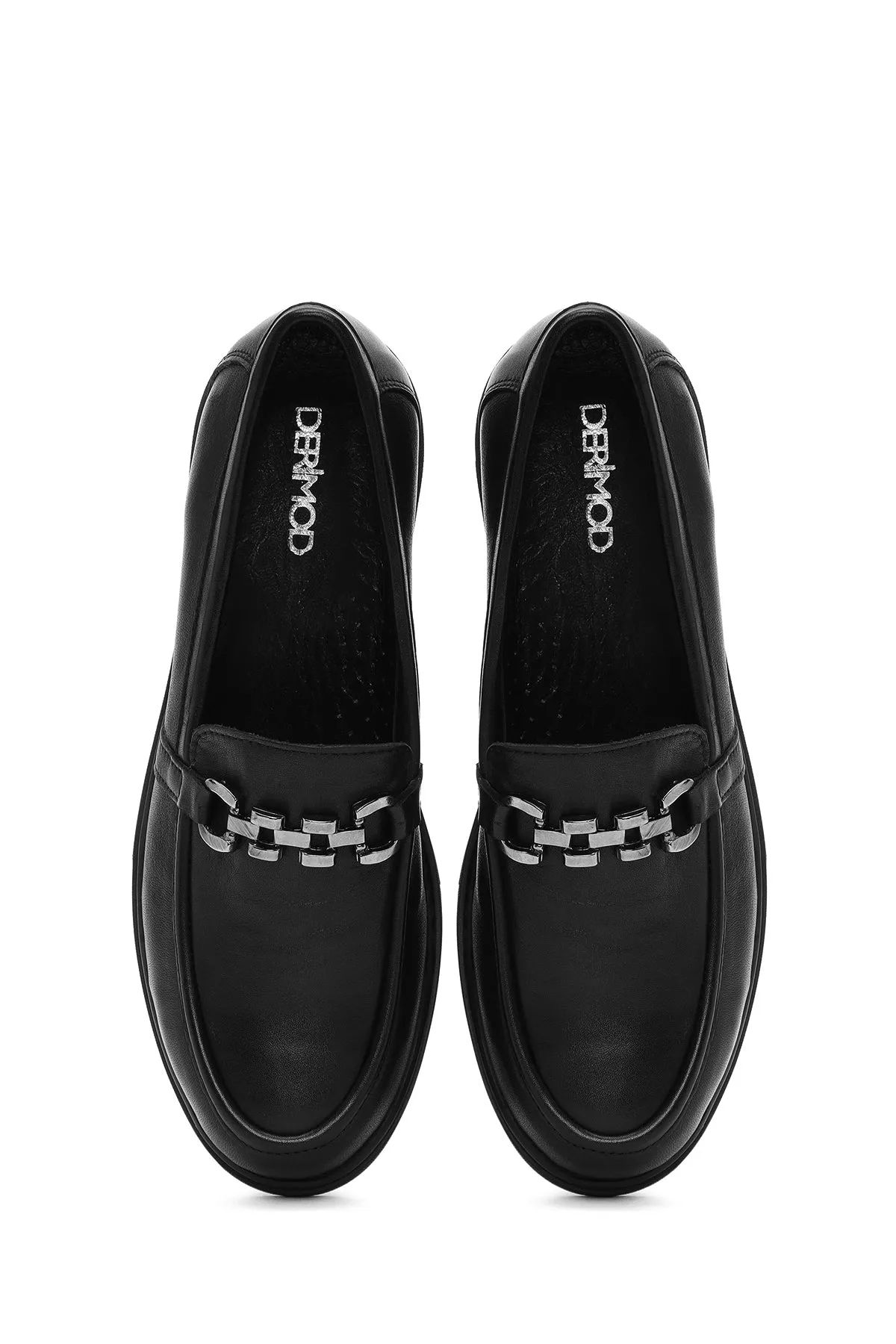 Kadın Siyah Deri Comfort Loafer