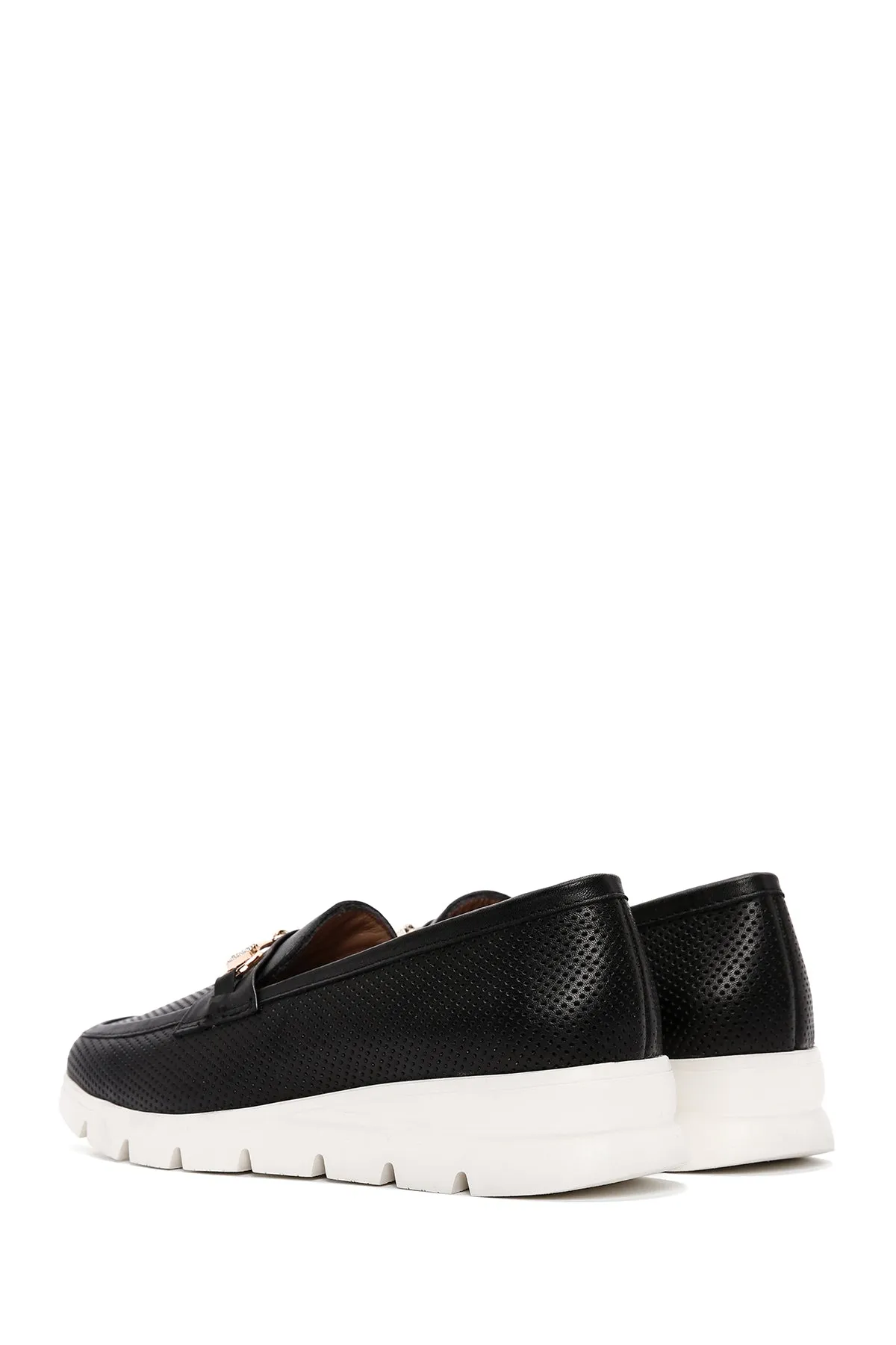 Kadın Siyah Deri Comfort Loafer