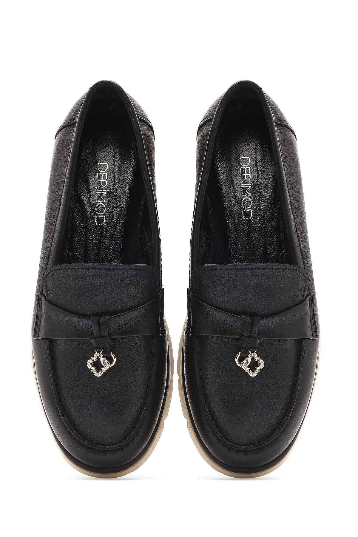Kadın Siyah Deri Comfort Loafer