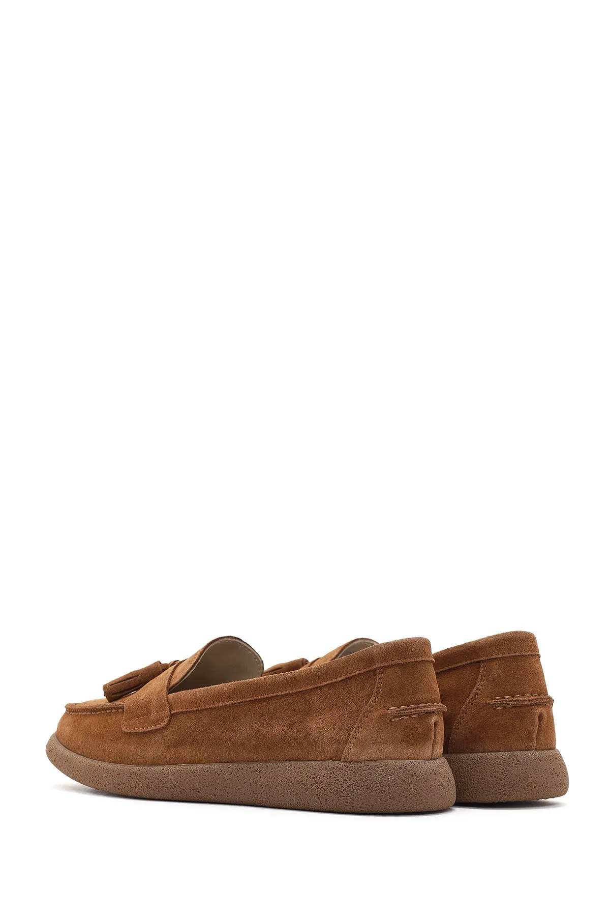 Kadın Taba Süet Deri Comfort Loafer