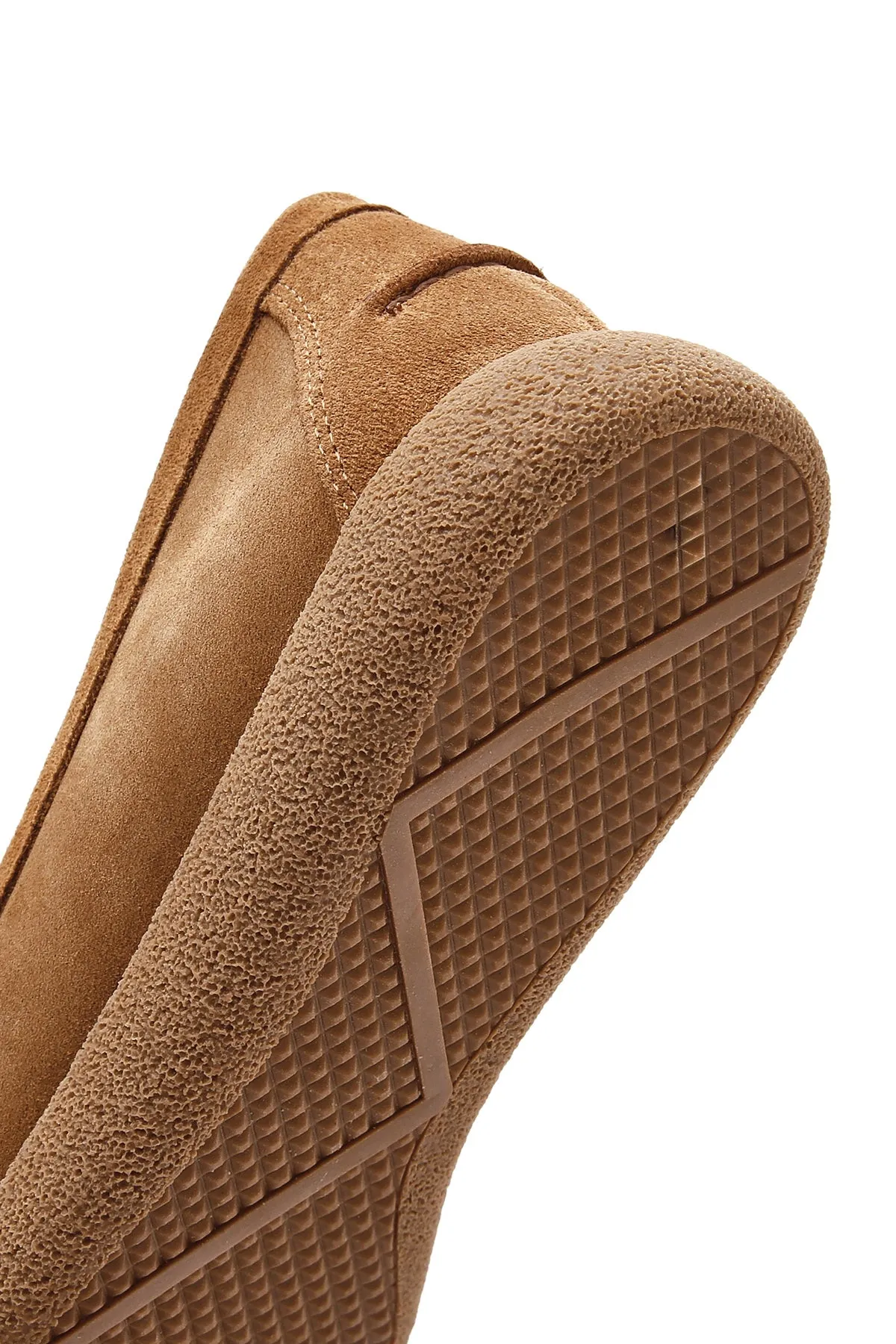 Kadın Taba Süet Deri Comfort Loafer