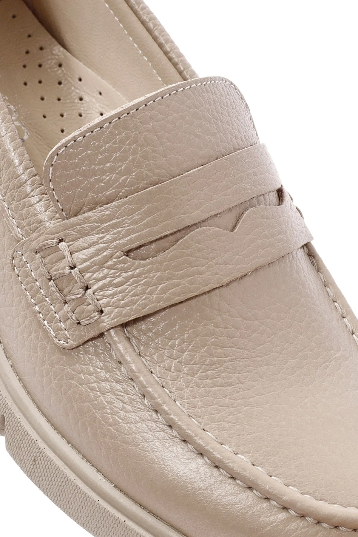 Kadın Vizon Deri Comfort Loafer
