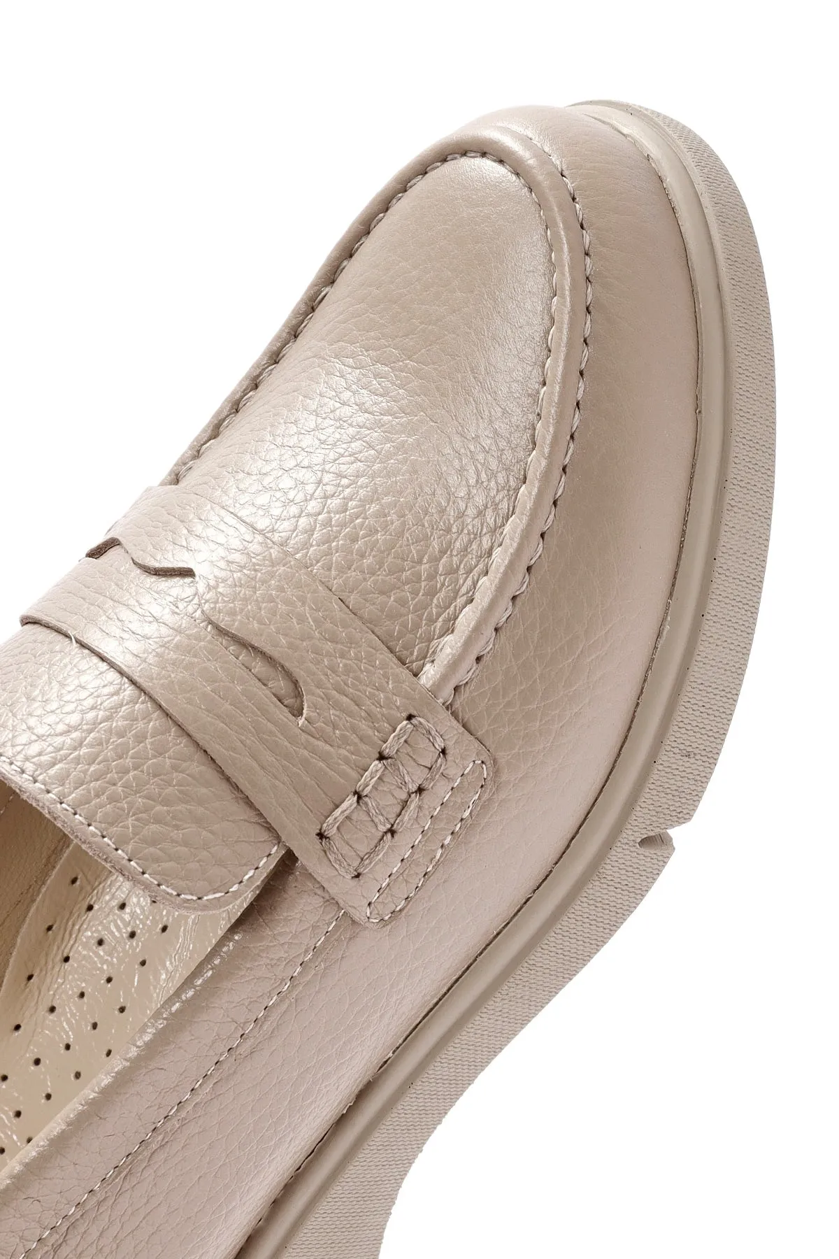 Kadın Vizon Deri Comfort Loafer
