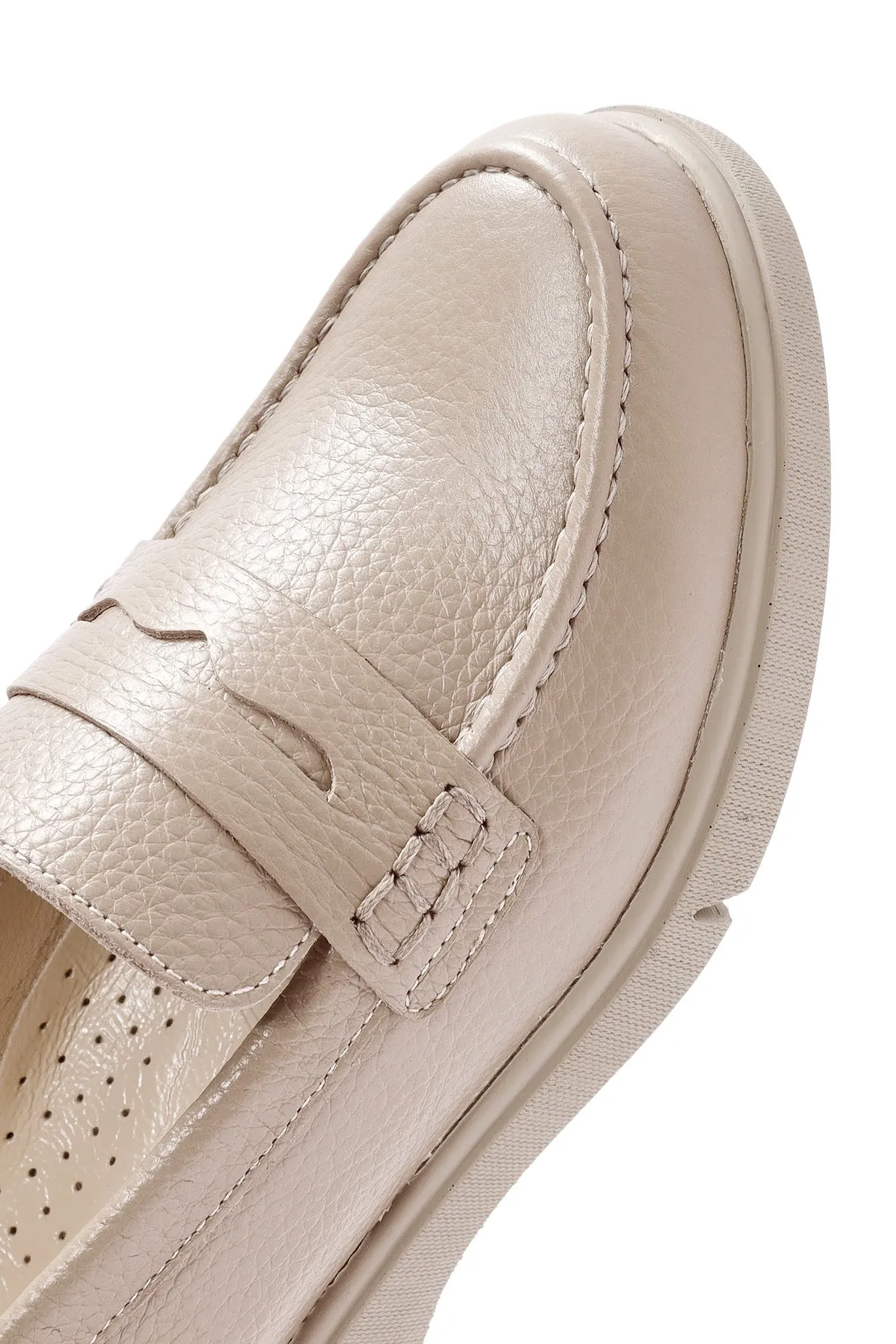 Kadın Vizon Deri Comfort Loafer