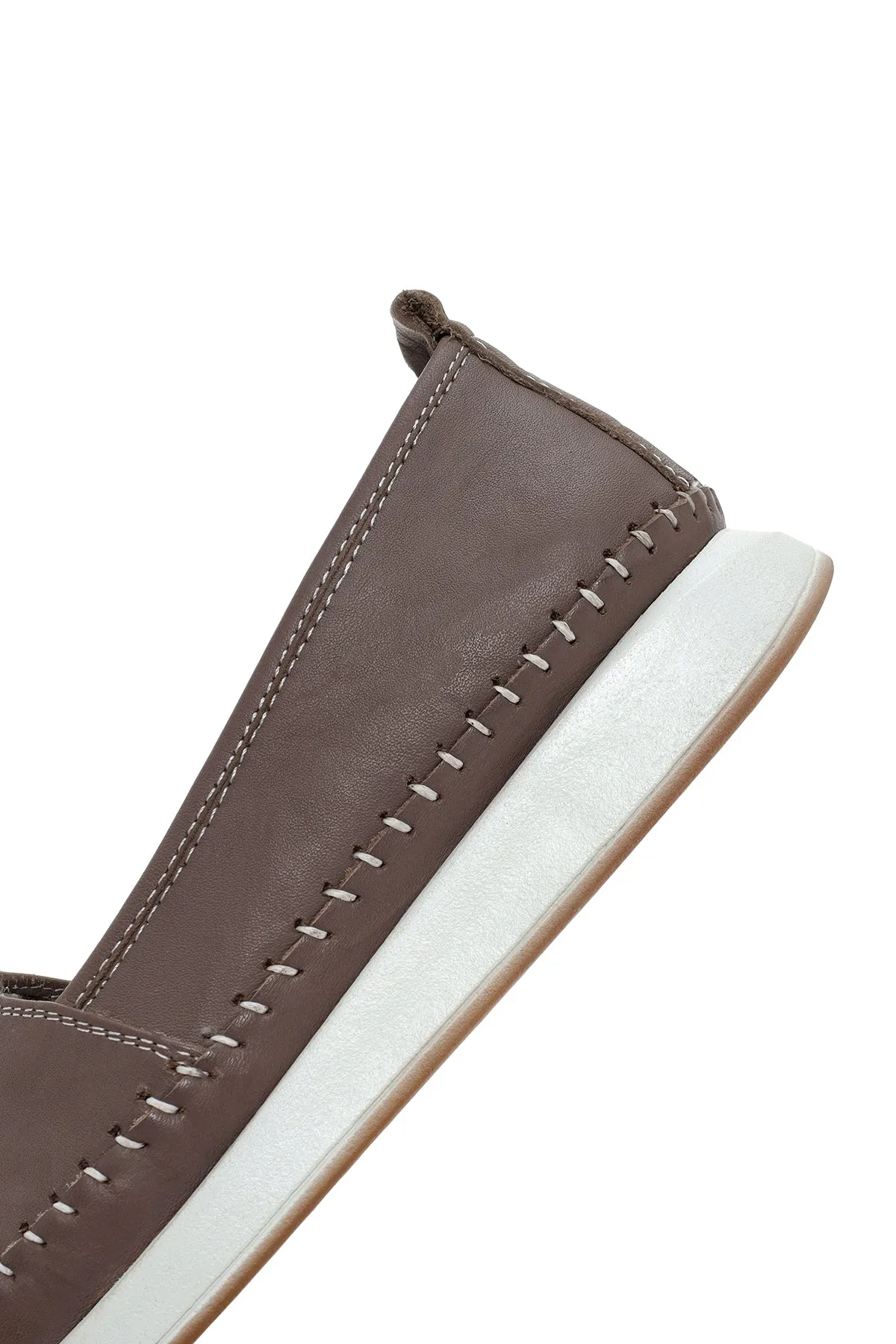 Kadın Vizon Kalın Tabanlı Deri Comfort Loafer