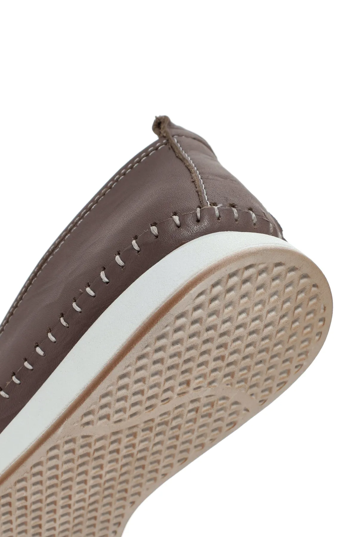Kadın Vizon Kalın Tabanlı Deri Comfort Loafer