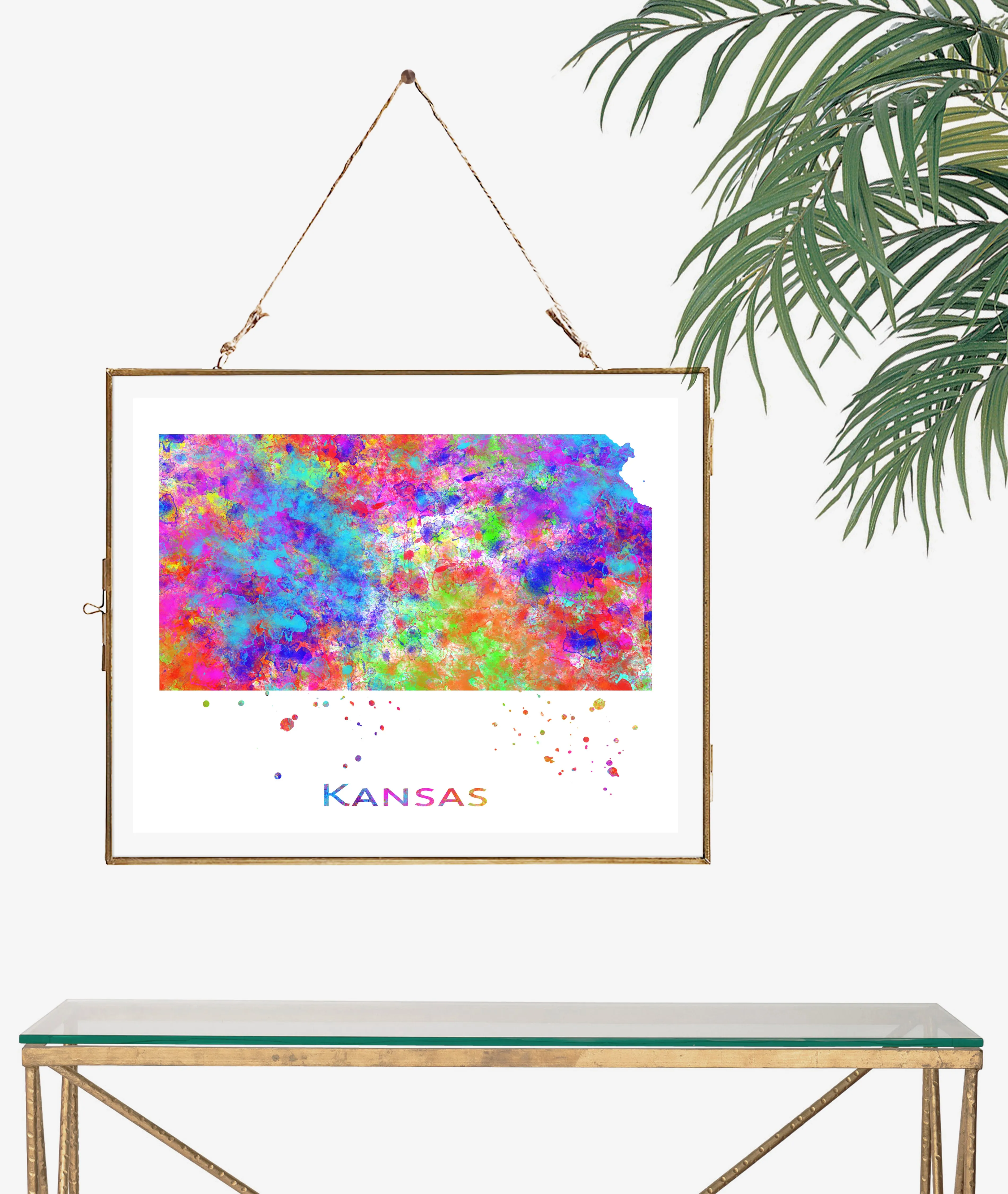 Kansas Map Art Print - Unframed