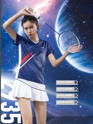 Kawasaki Female badminton T- Shirt K1C02-A2935-1-blue