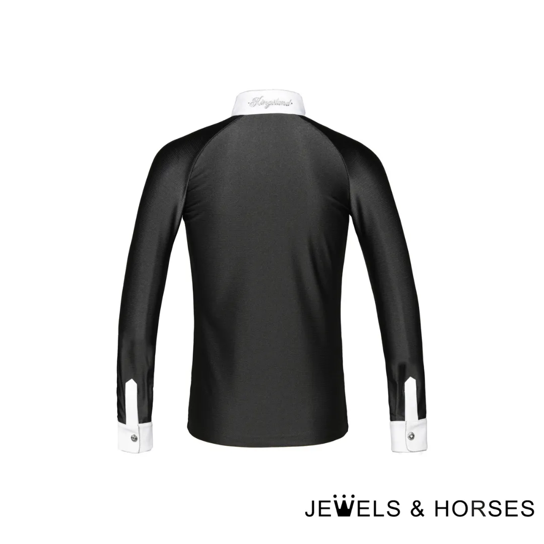 Kingsland KL Roselyn Ladies Long Sleeve Show Shirt - Grey Pinstripe