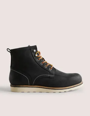 Leather Chukka Boots-Black