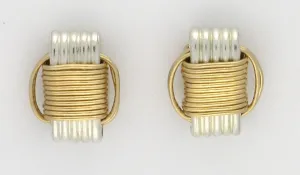Lightweight, Two-Tone stud earrings, small