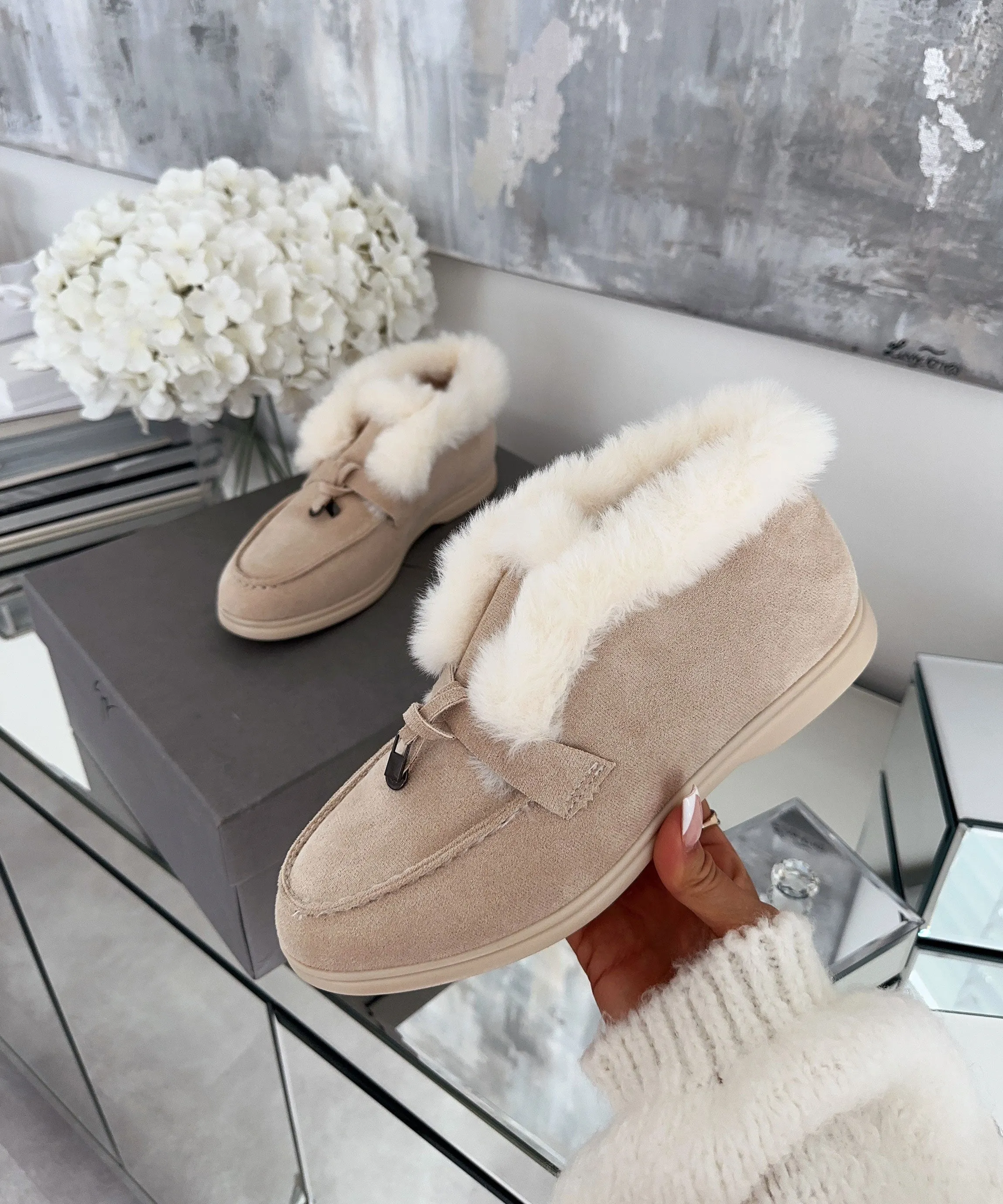 Lina - Gefütterte Loafer Beige