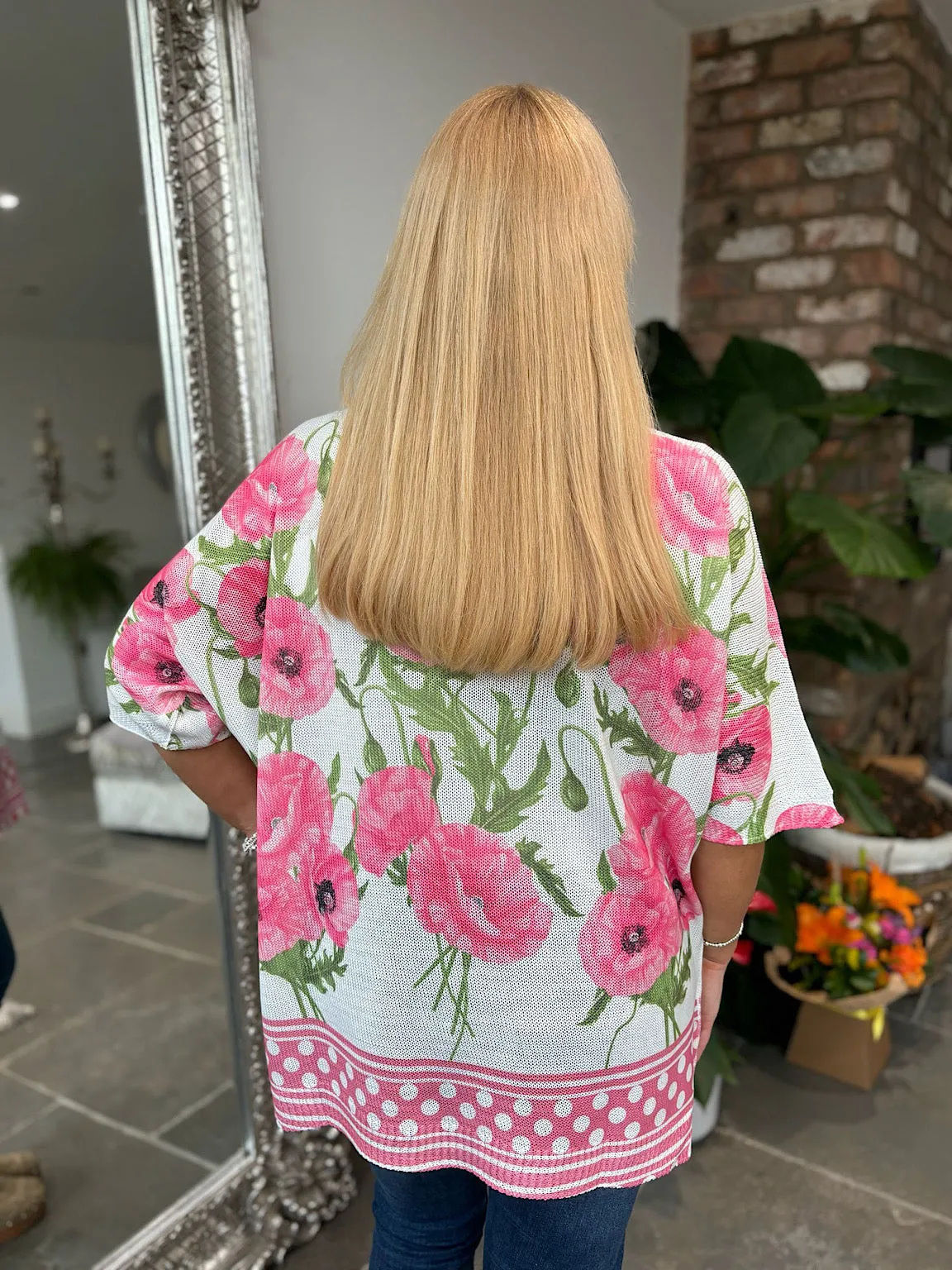 Lipstick Poppy Knit Top Wendy