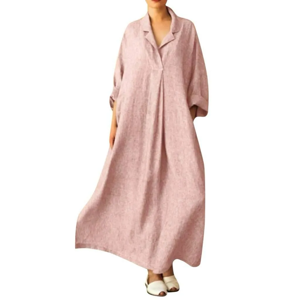 Long Sleeve Loose Shirt Dress
