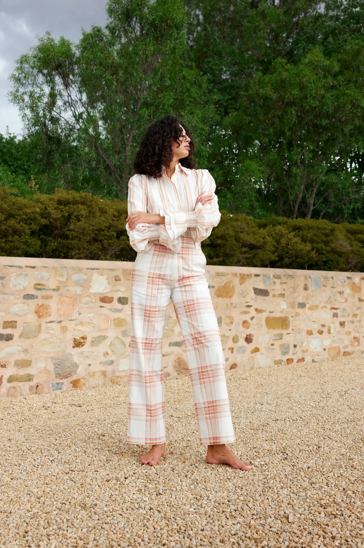 LUCINDA Blouse | PEONY/ANTIQUE STRIPE