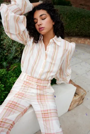 LUCINDA Blouse | PEONY/ANTIQUE STRIPE
