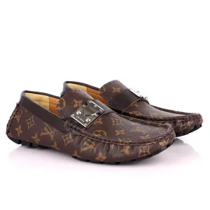 LV Monogram Moccasin Loafers-Brown