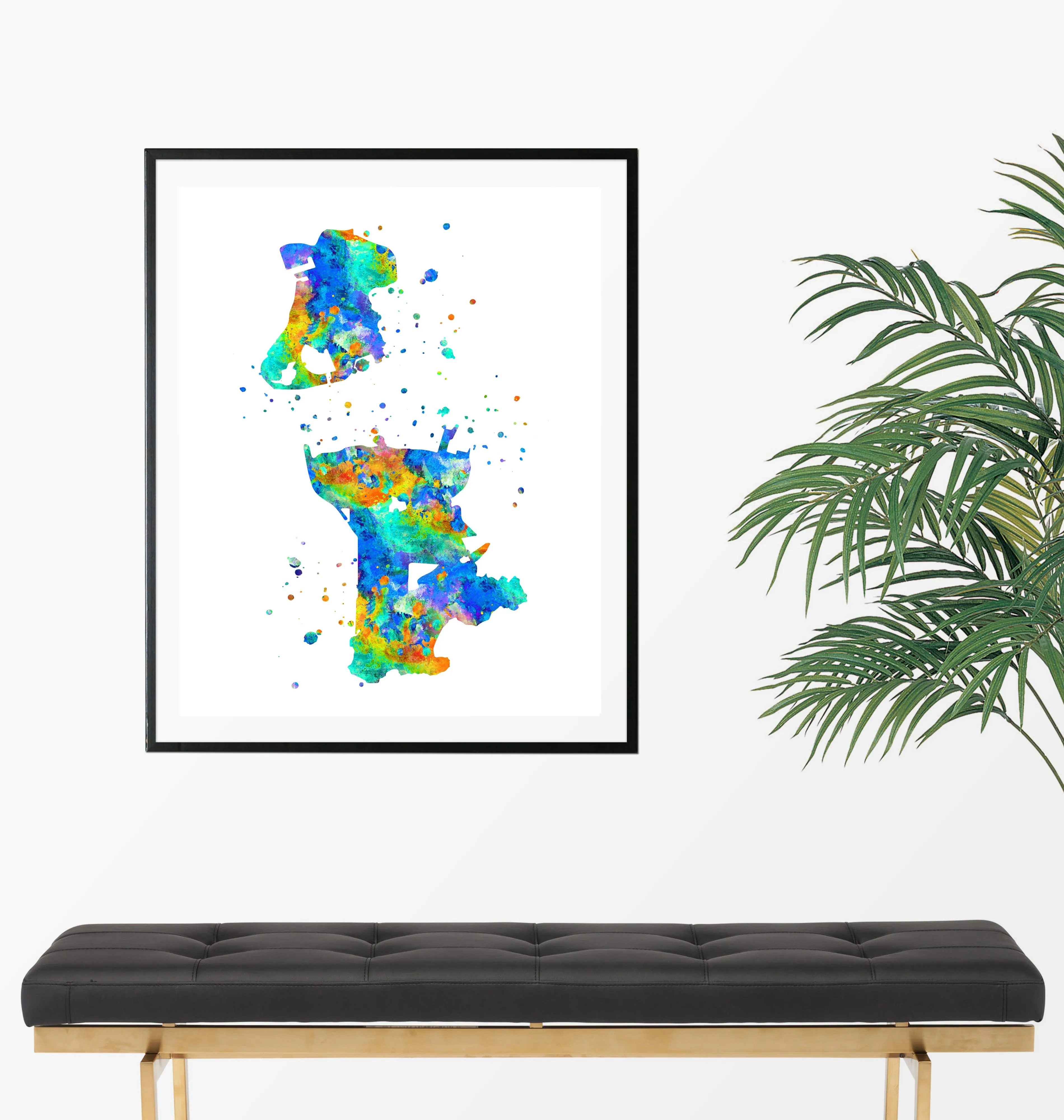 Macau Map Art Print - Unframed