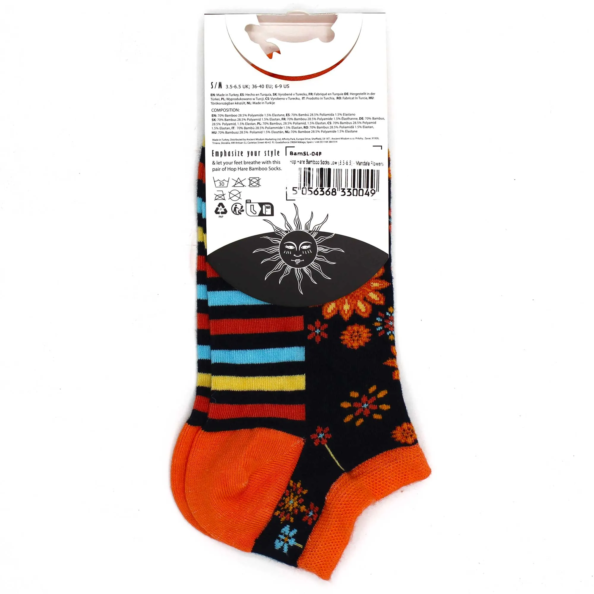 Mandala Socks Low S/M 3.5-6.5 - Mandala Flowers