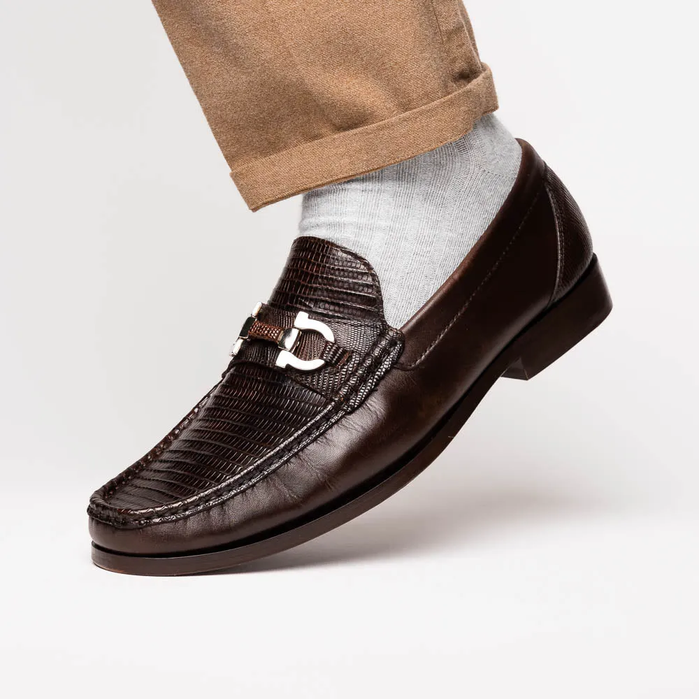 Marco Di Milano Enzo in Brown Lizard Loafers