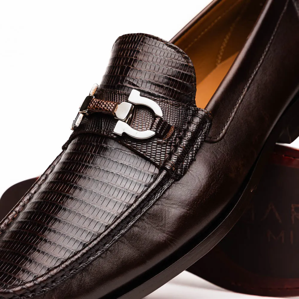 Marco Di Milano Enzo in Brown Lizard Loafers