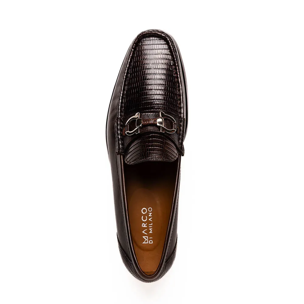 Marco Di Milano Enzo in Brown Lizard Loafers