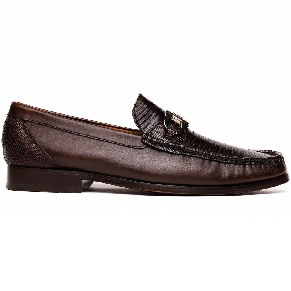 Marco Di Milano Enzo in Brown Lizard Loafers