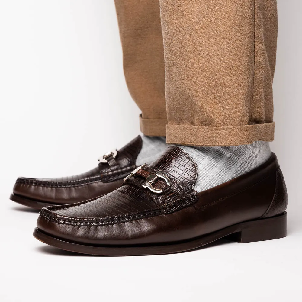 Marco Di Milano Enzo in Brown Lizard Loafers