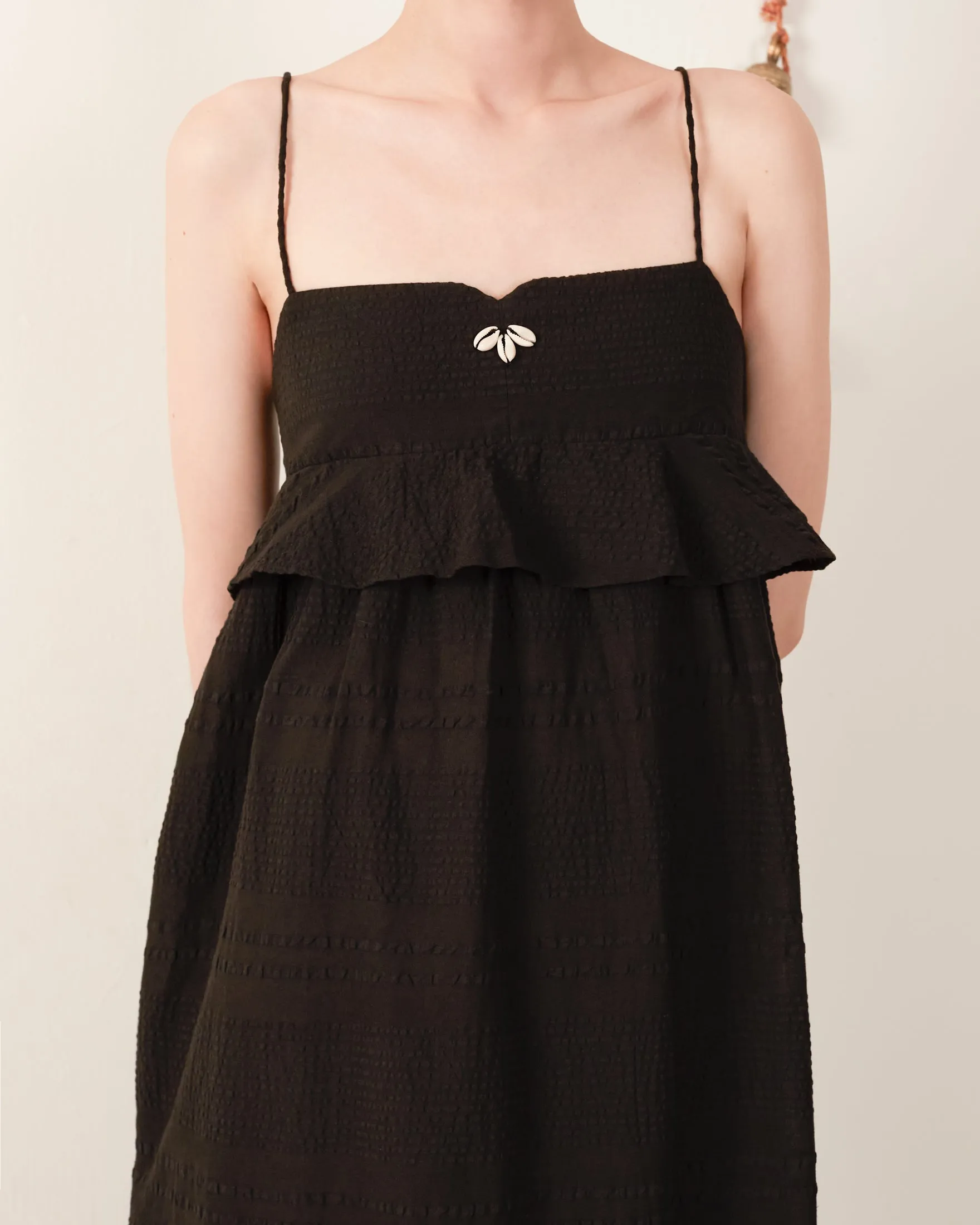 Martina Noir Seersucker Dress