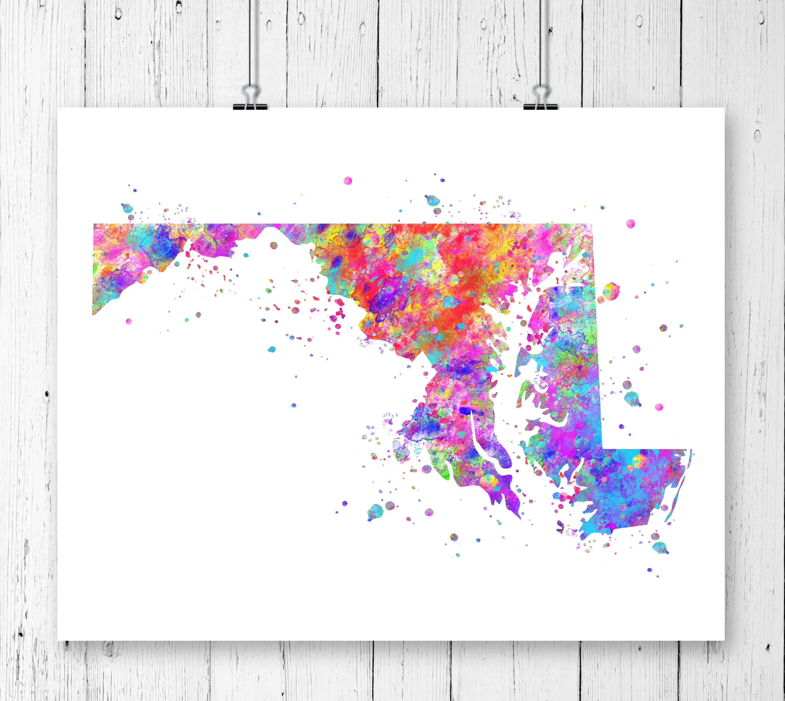 Maryland Map Art Print - Unframed