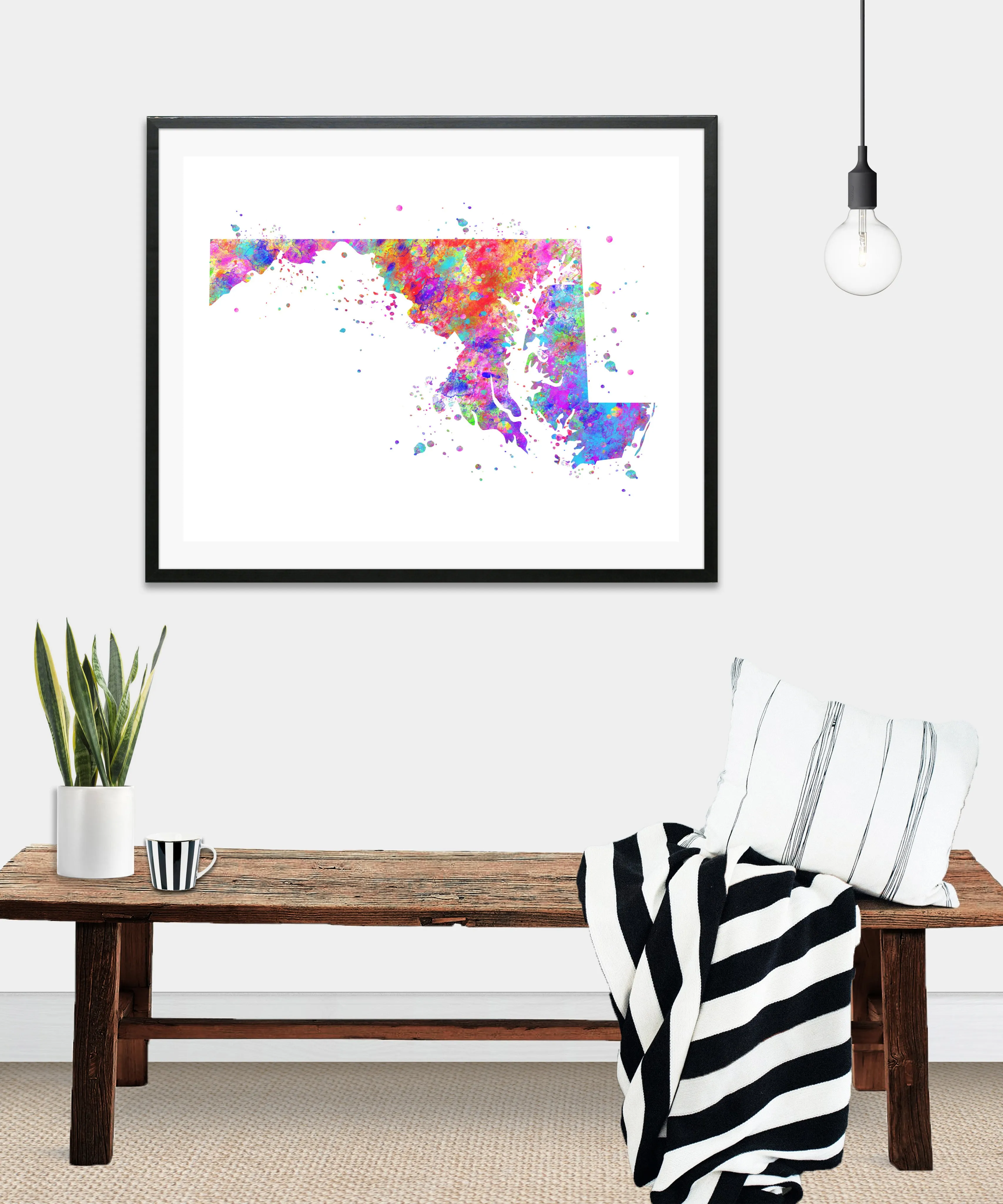Maryland Map Art Print - Unframed